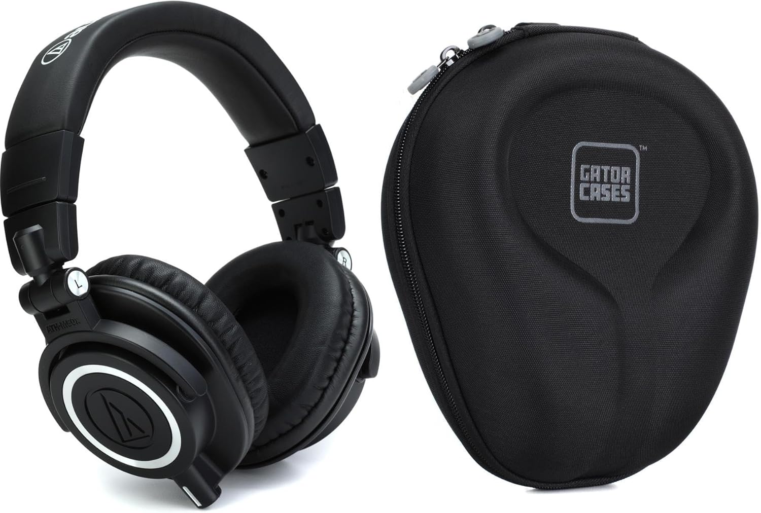 Audio-Technica ATH-M50x Closed-Back Studio Monitoring Headphones with Case