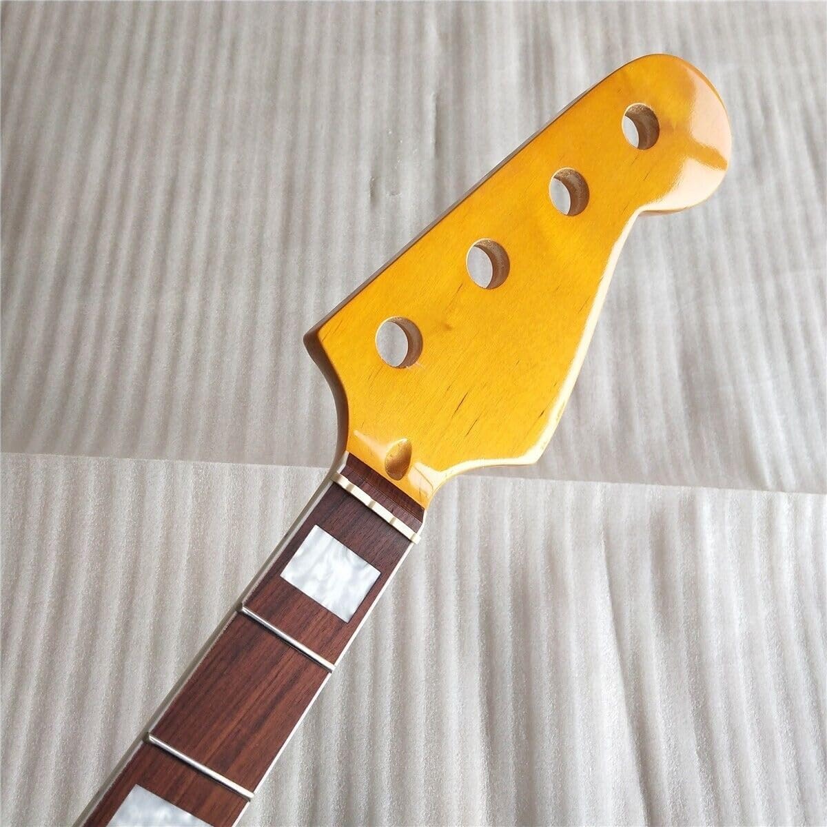 Maple Jazz Bass Guitar Neck 21 Fret 34inch Rosewood Fingerboard Inlay Yellow