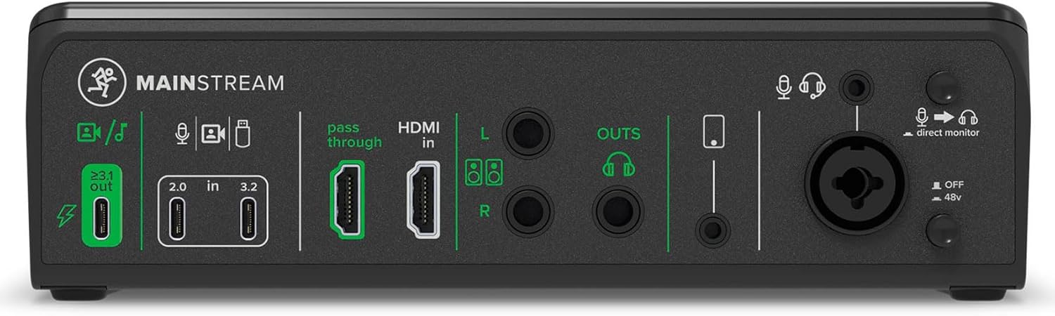 Audiosavings Bundle: (1) Mackie MainStream Bus Powered Live Streaming Interface Bundle With (1) Rockville RCXFM20E-B 20 Foot Female to Male XLR Mic Cable Black 100% Copper (Items 2)