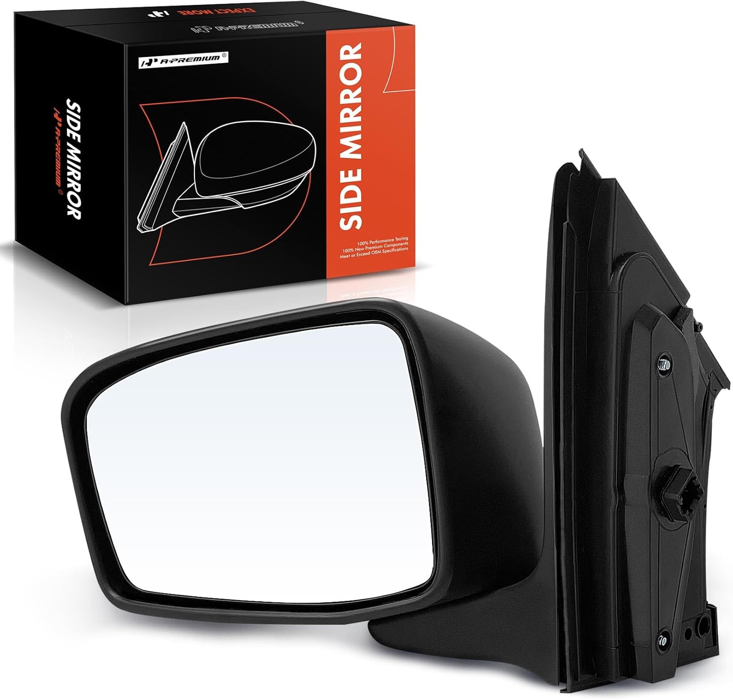 A-Premium Driver Side Power Door Mirror - Compatible with Honda Odyssey 2005-2010 - Heated Manual Folding Black Outside Rear View Mirror - Replace# 76250-SHJ-A43
