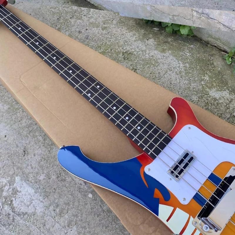 4-String Electric Bass Guitar - Classic Sunburst Gloss Finish, 22-Fret Rosewood Fretboard