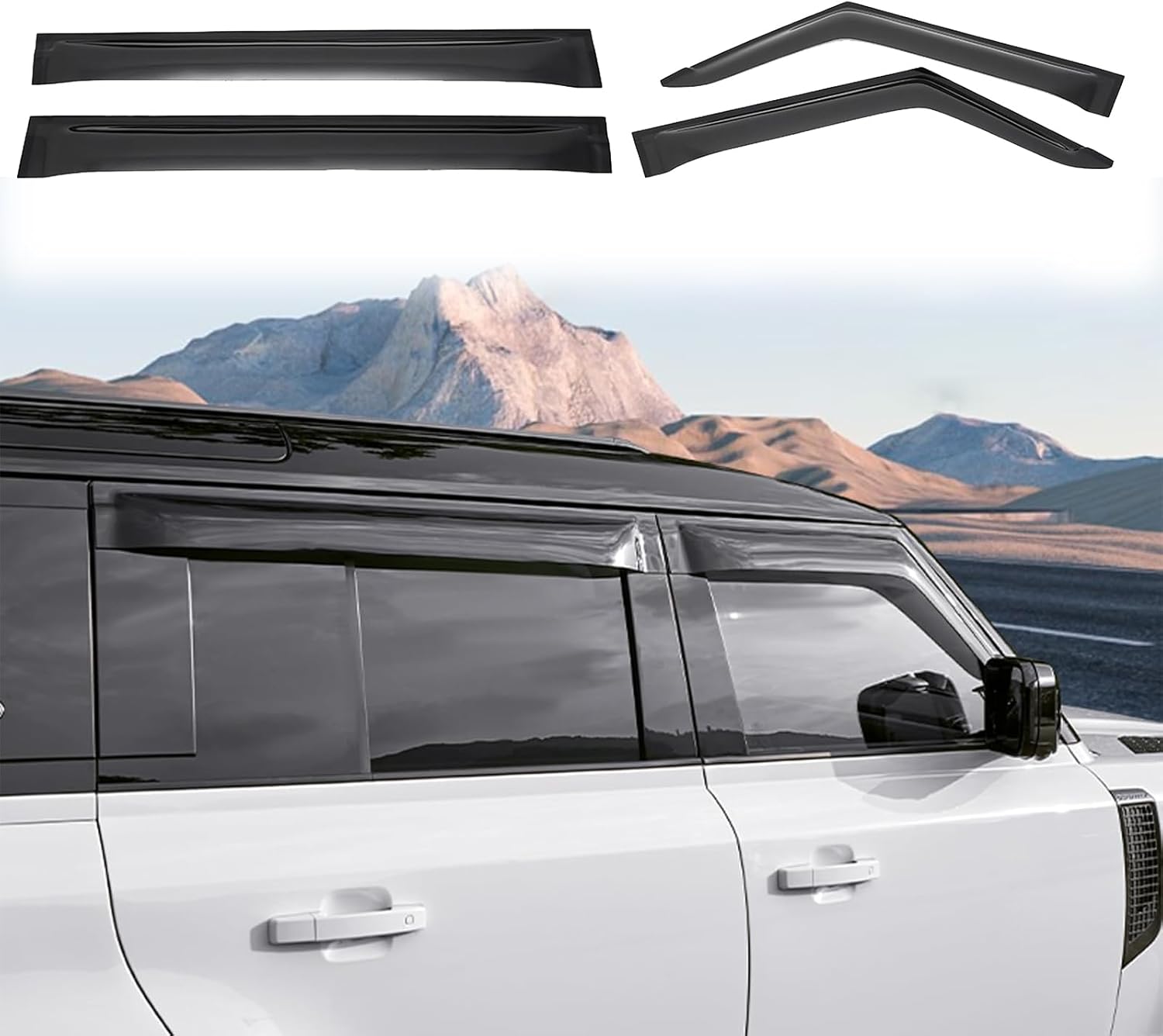 CTH for Land Rover Defender 110 2020-2025 Exterior Side Wind Deflectors Window Upper Sun Rain Guard Vent Shade Window Visors Car Accessories 4pcs