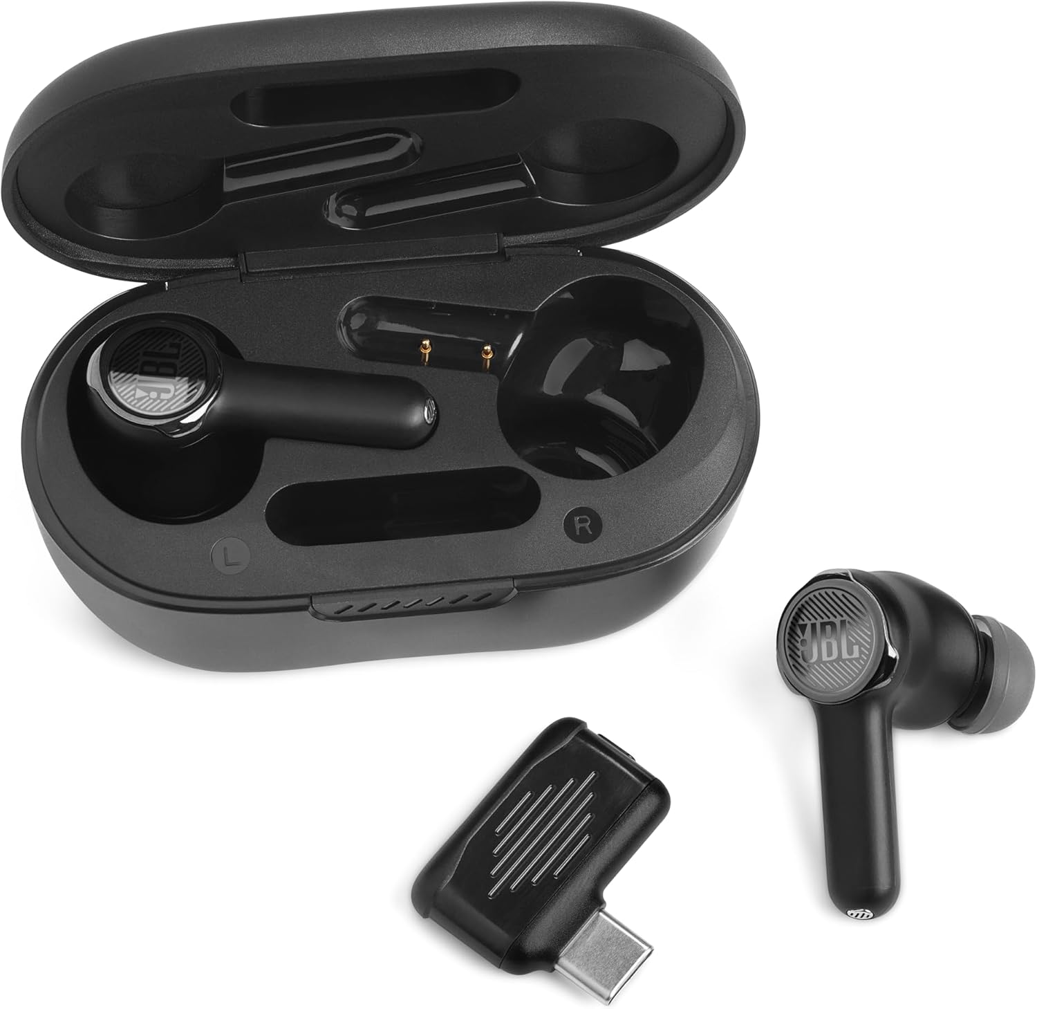 JBL Quantum TWS - True Wireless Noise Cancelling Gaming Earbuds, Fast Pair and JBL Dual Source, 6 beamforming mics, IPX4 Water Resistant, Up to 8hrs Playtime with 16hr of Backup in The case (Black)