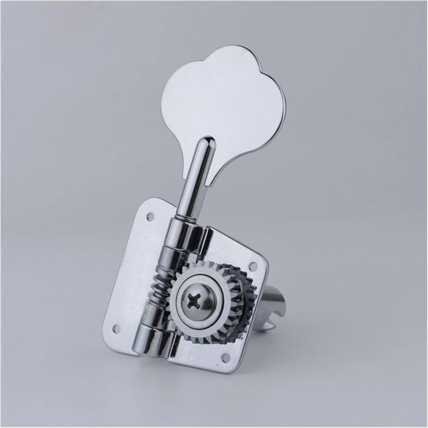 Open Frame Electric Bass Machine Heads Tuning Peg Gear Ratio 1:26 Chrome Silver for Bass Guitar Machine Head Tuners (Color : 2R2L)