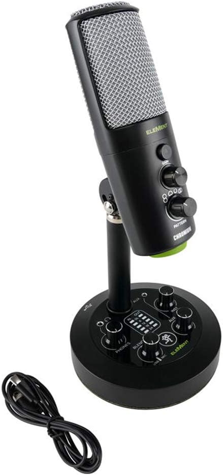 Mackie EleMent Series Chromium Bundle USB Condenser Mic (Built-in Mixer) with Mic Boom Scissor Arm Stand & Studio Monitor Headphones
