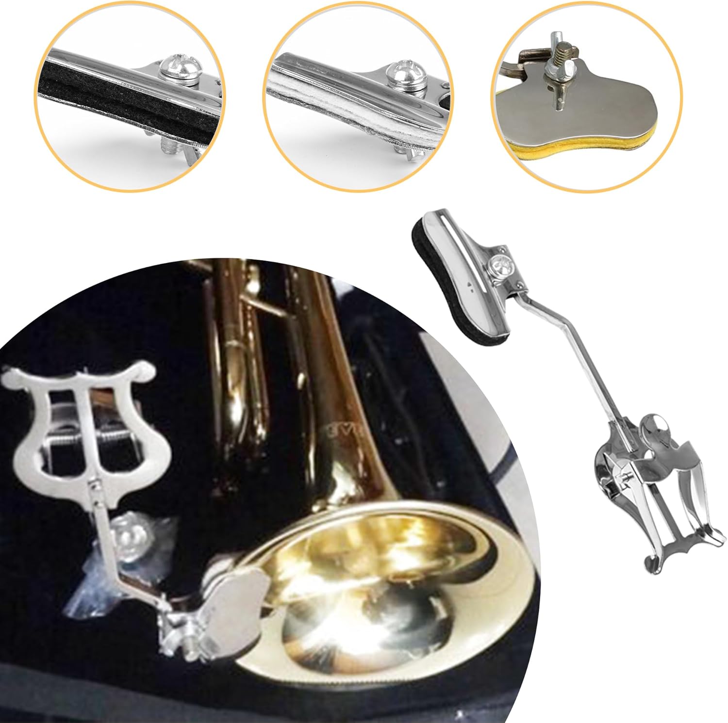 10PCS Trombone Lyre Clip on, Metal Sheet Music Clip Clamp- On Holder, Sheet Trombone Music Score Clamp, Generic Marching Lyre, Wind Instrument Sheet Music Stand