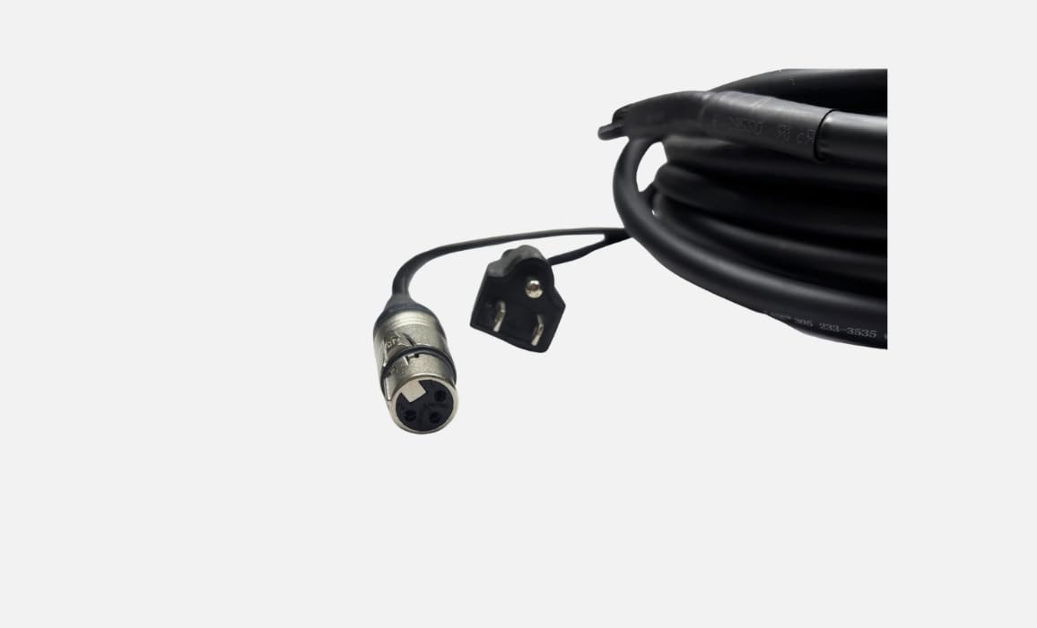 LASE 50 Ft Siamese NEUTRIK PowerCon AC & XLR Audio Combo Cable (Powered Speakers