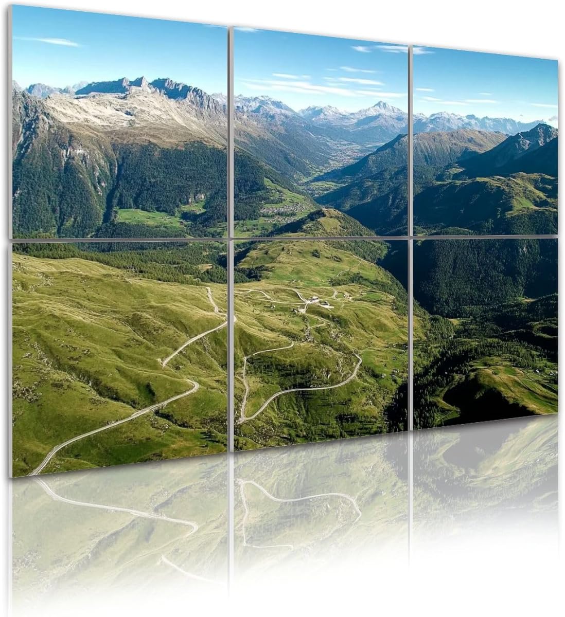 6 Pack Art Acoustic Panels Mountain landscape Swiss Alps aerial view Sound Absorbing Panel 48