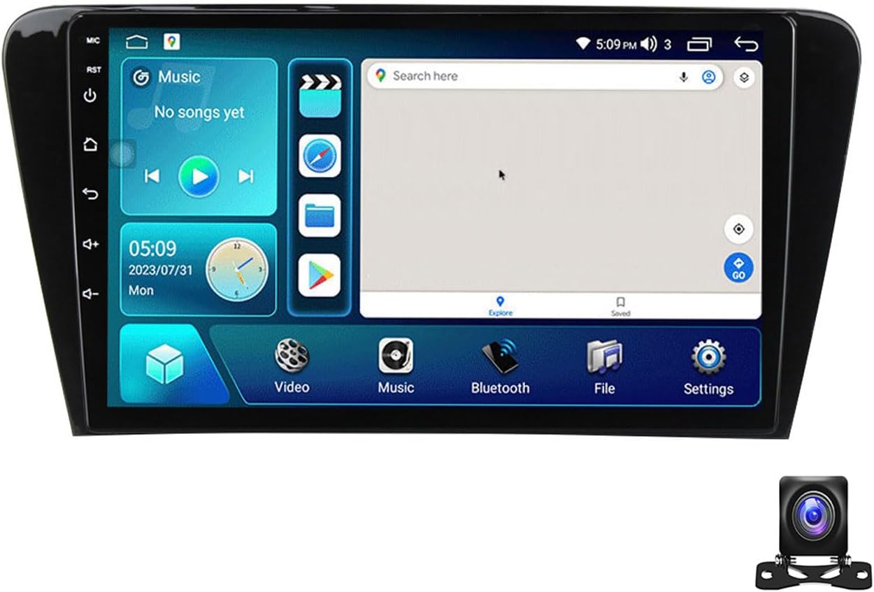 Android 12 Double Din Car Stereo 9 Inch Touch Screen Radio with GPS Navigation Bluetooth FM Radio Receiver for Skoda Octavia 2013~2018 Support Carplay/Auto/DSP/RDS/USB,4 core m100s 1g+32g