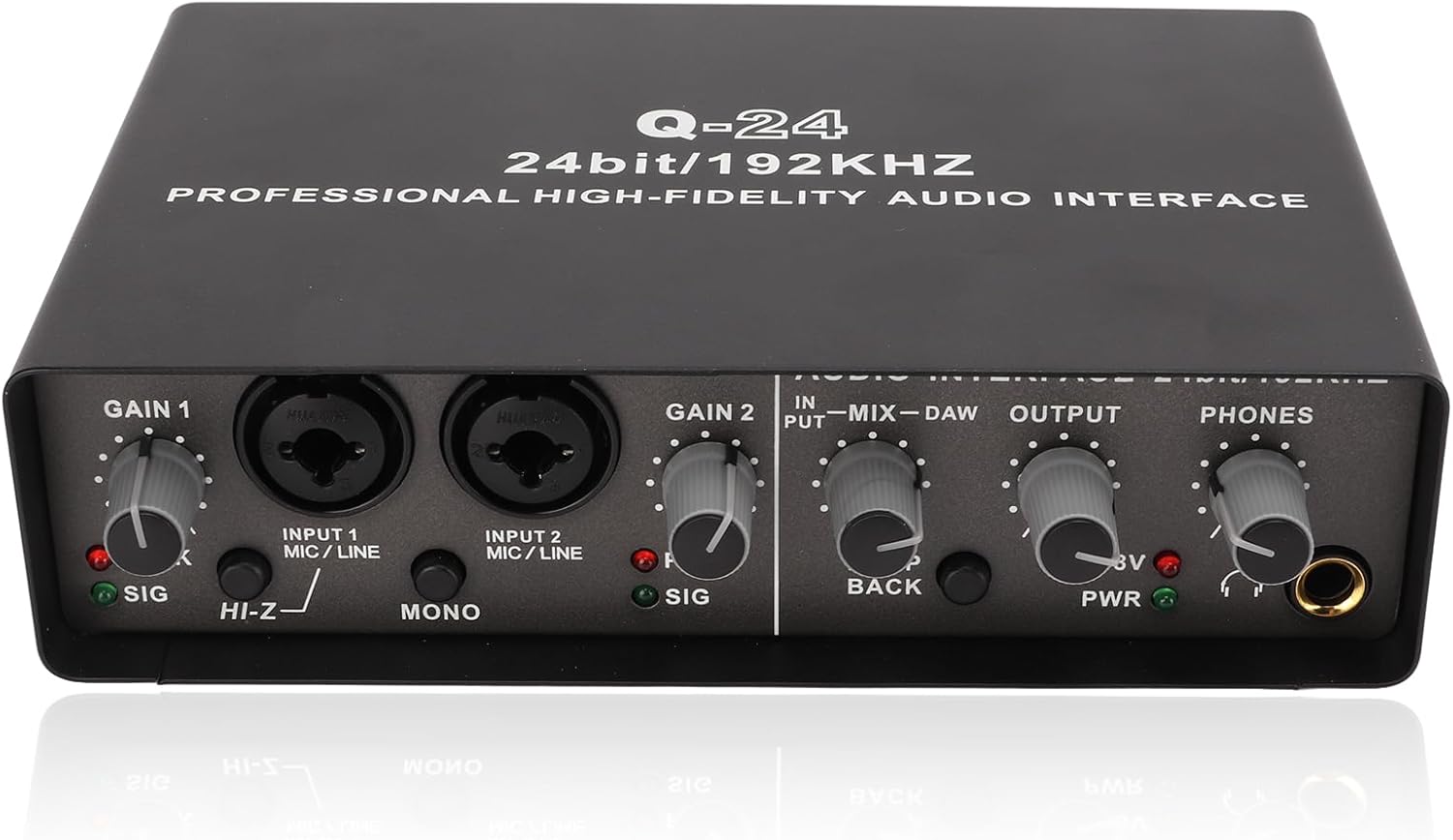 USB Audio Interface for Studio Recording, Support 24 BIT 192KHZ HD Sound Quality, Audio Interface USB2.0 Connection for the Guitarist, Vocalist, or Producer