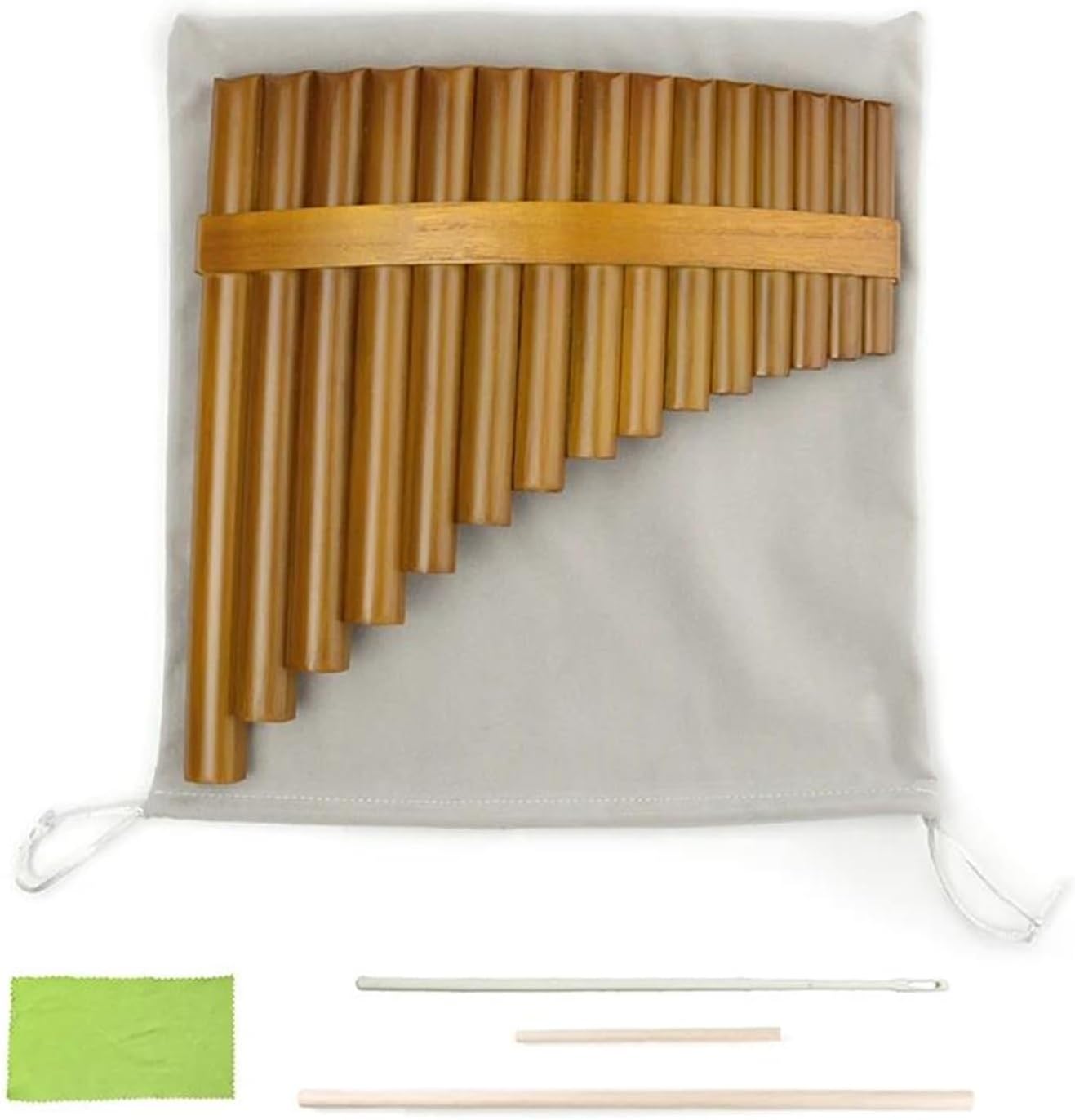 25 Pipe C Key Pan Flute Bamboo C Key Traditional Woodwind Instrument 15 Pipe Pan Flute(Right hand)