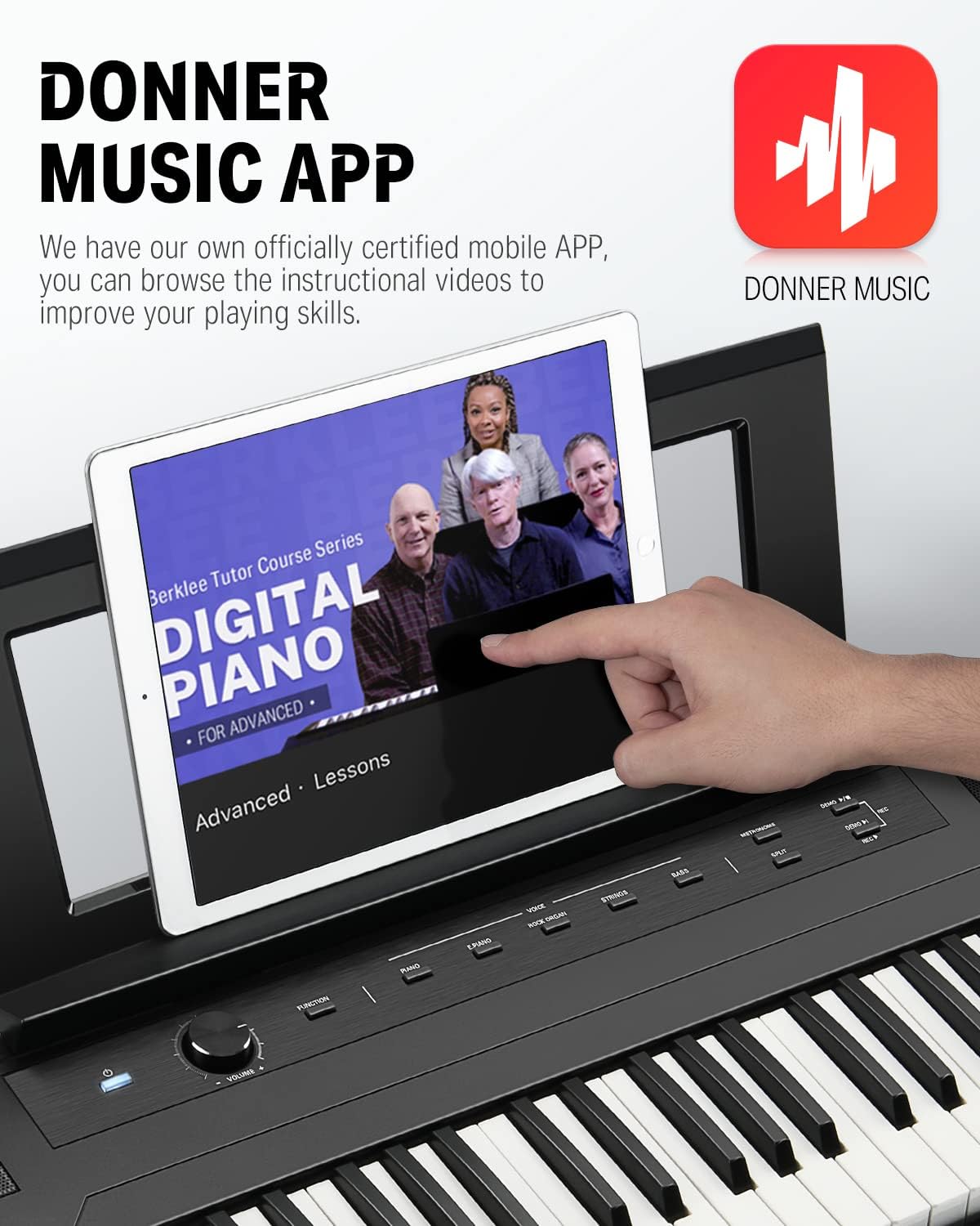 Donner DEP-45 Digital Piano Ultrathin with Pedal and Stand + DKA-20 Keyboard Amplifier