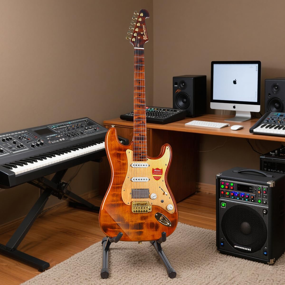 Bullfighter Electric Guitar Kit 39 Inch Full Size,6 Extra String, Picks, Gig Bag, Shoulder Strap, Cable (D190)