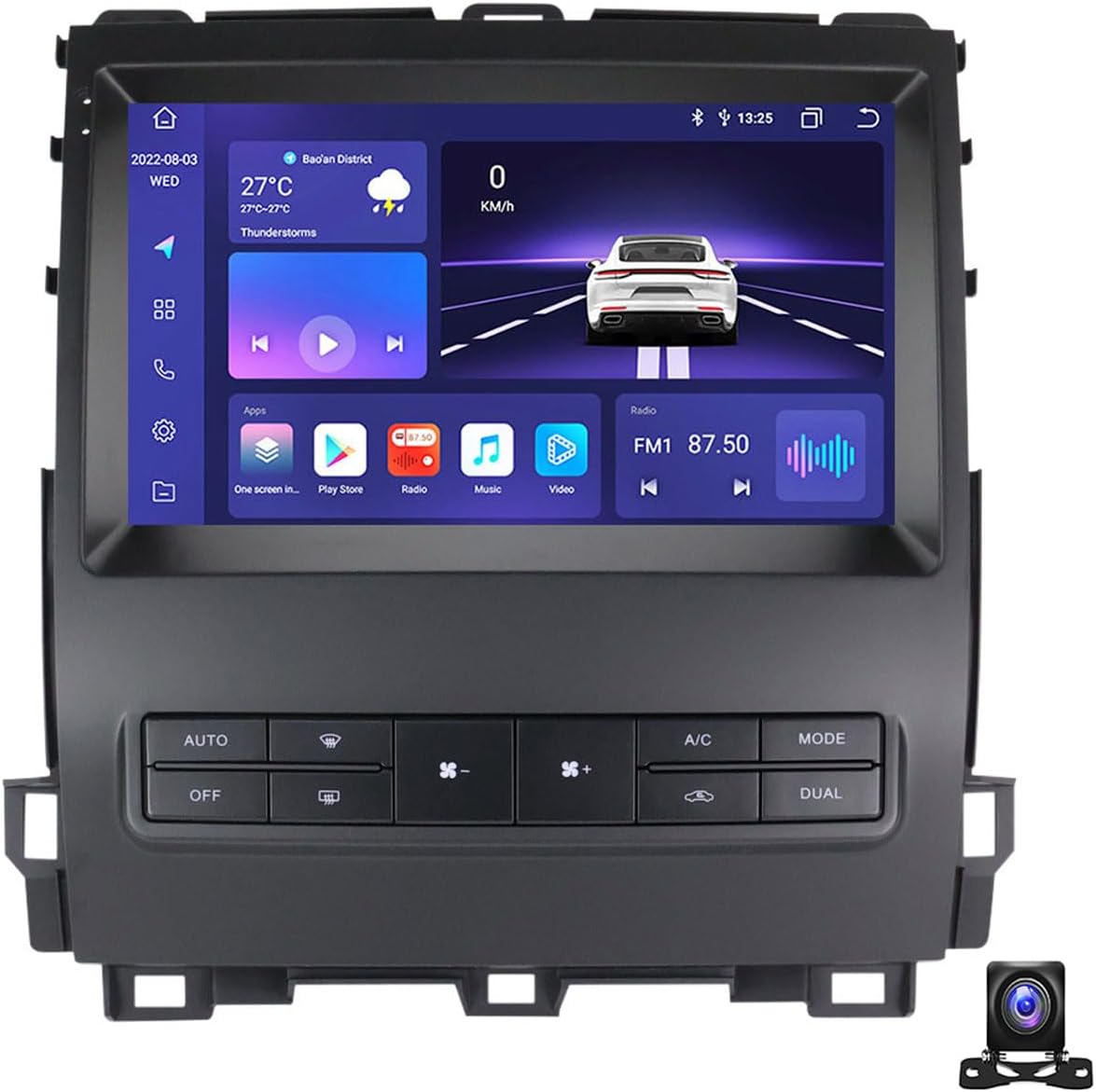 9 Inch Touch Screen Car Stereo with Navigation Compatible with Toyota Land Cruiser Prado Android Car Radio Compatible with Carplay Android Auto Radio FM RDS DSP SWC 4G,M800S 8G+256G