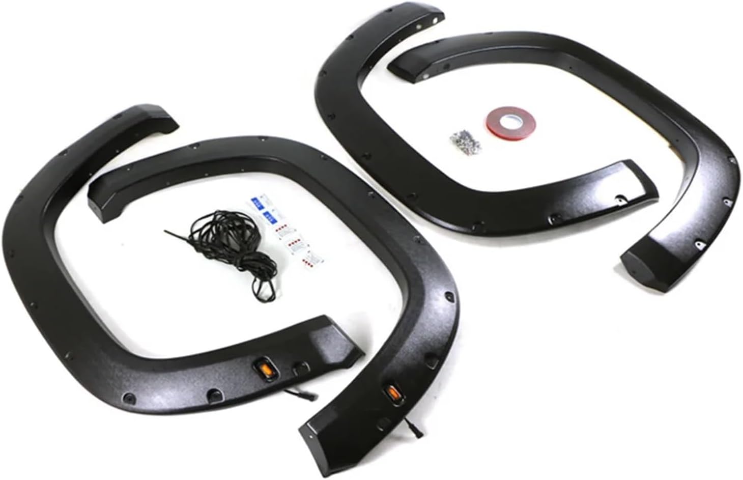 Car Guard Parts Mud Flaps Wheel Arch Eyebrow Fender Flare with Lights Compatible for Toyota Tundra 2022 2023 Front Rear Durable Mudguard