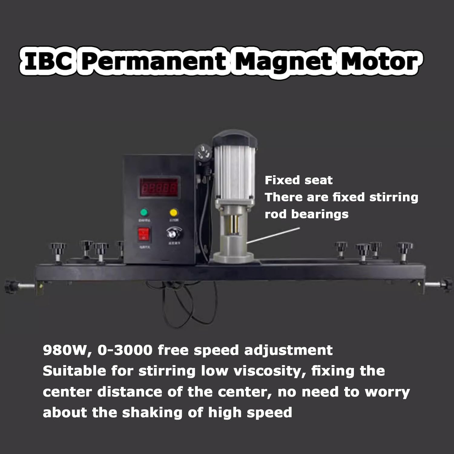 IBC Agitator, 980W Electric Tank Mixer Machine, Commercial Paint Stirring Machine with Support Hanger and Folding Propeller, Paint Mixing Equipment for Ink Dissolver Agitator