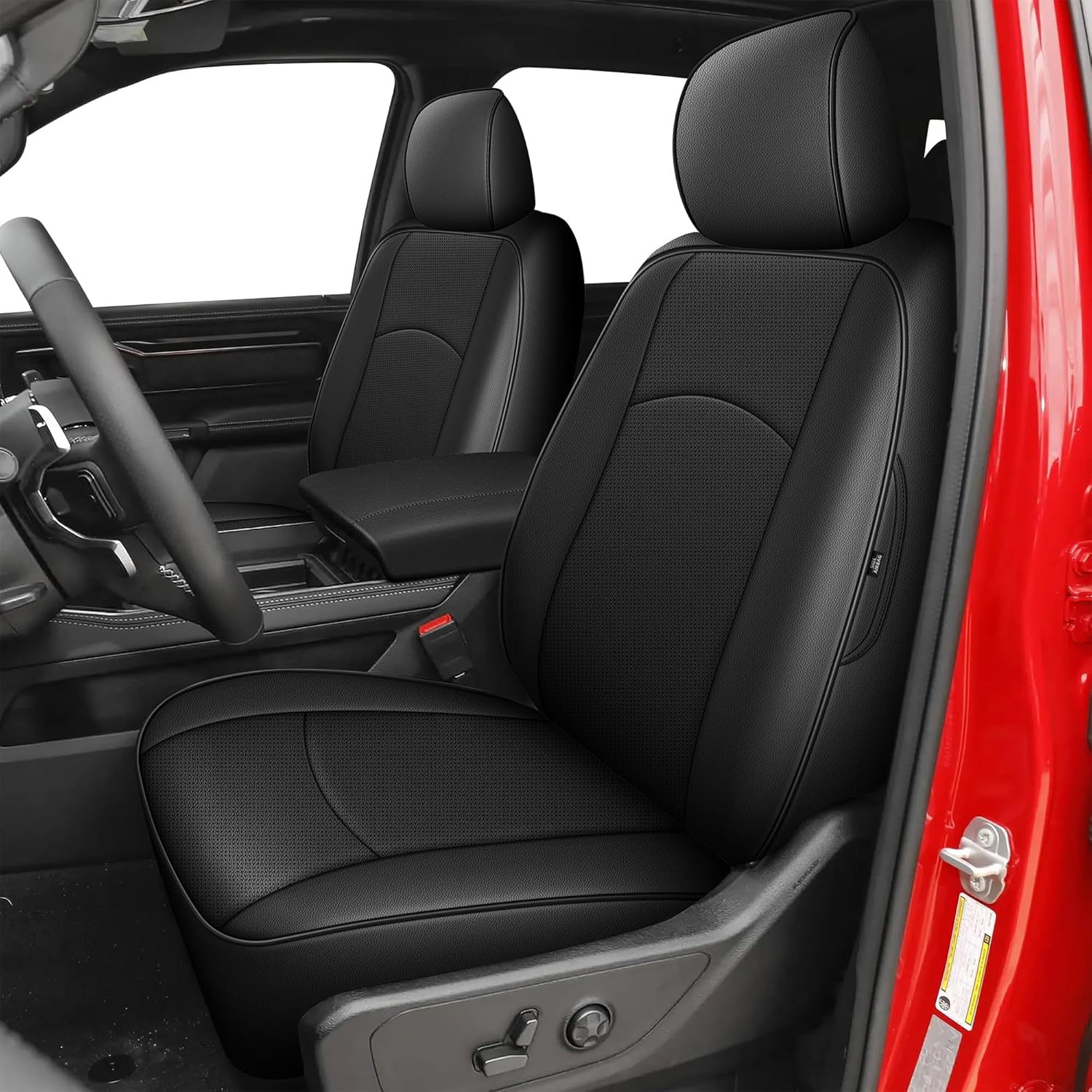 AOMSAZTO Custom Fit Truck Seat Covers for Dodge Ram 1500(2009-2018) & 2500(2010-2018) Car Seat Covers Limited Faux Leather Full Set Car Interior Accessories Black