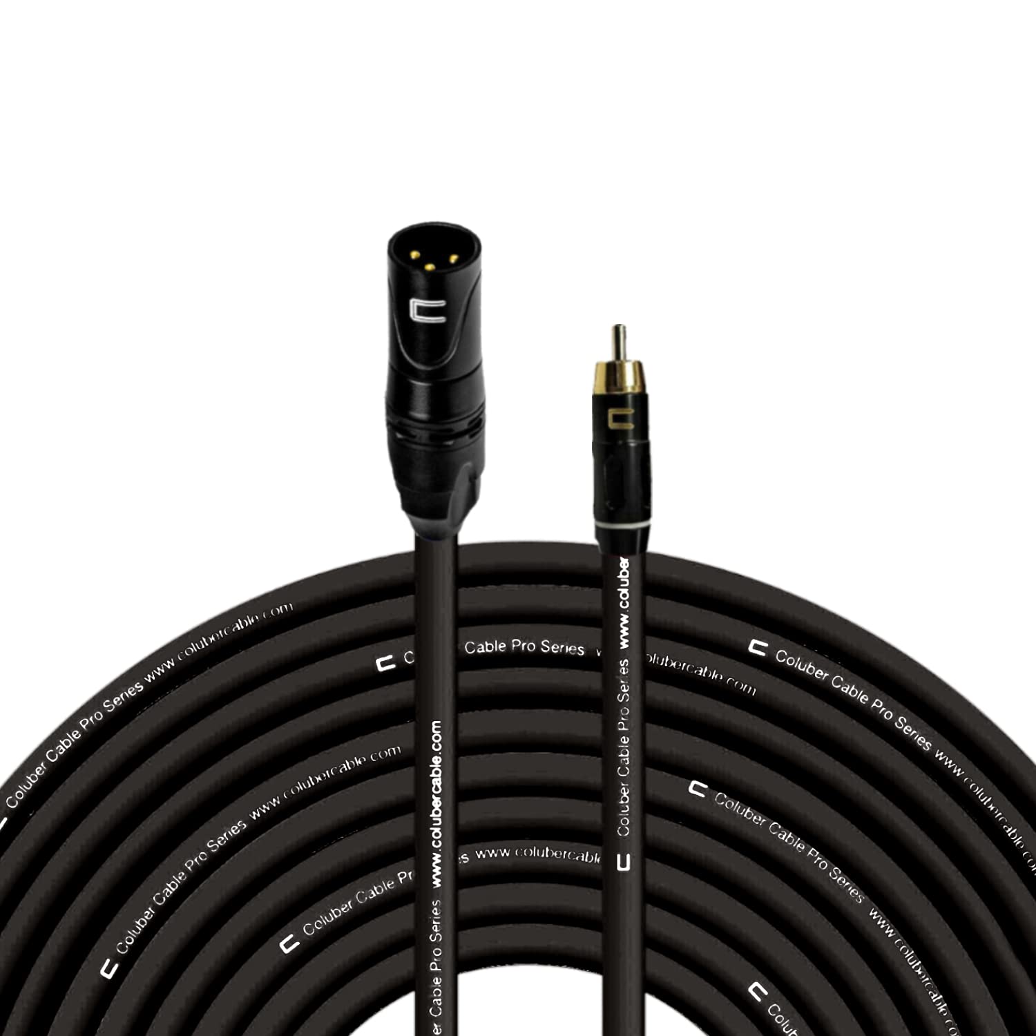 Unbalanced XLR Cable Male to RCA - 100 Feet Black - Pro 3-Pin Microphone Connector for Powered Speakers, Audio Interface or Mixer for Live Performance & Recording