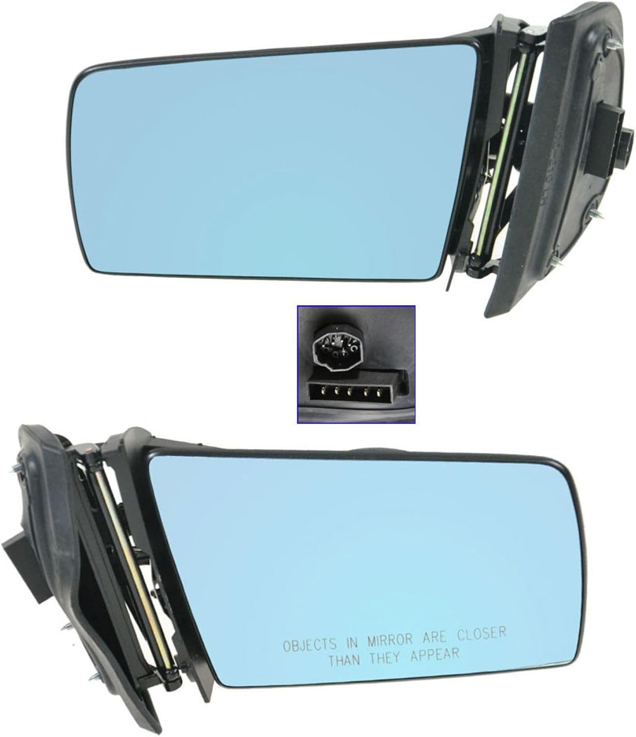 TRQ Driver and Passenger Side Mirror Set Power Heated Memory Reverse Tilt Paint to Match Compatible with 1997-1999 Mercedes Benz E300 E320 1997 E420 1998-1999 E430 1999 E55 AMG MB1320105 MB1321104