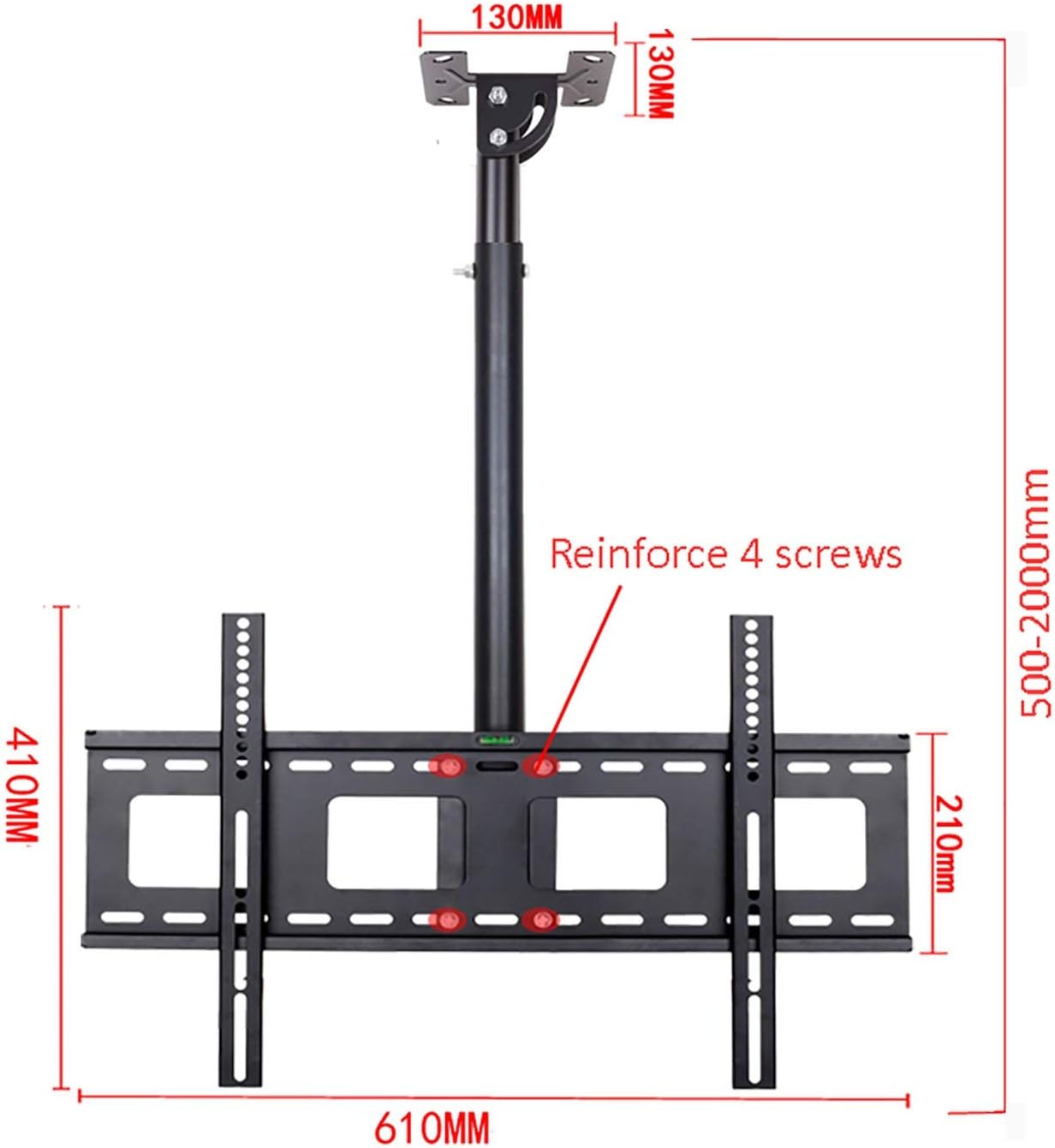 TV Stand Tv Wall Mount TV Ceiling Mount Bracket, 40-70 Inch Full Motion Movement Flat/Curved Screen Bracket, Holds Up to 45kg, Telescopic Height Adjustment,2m