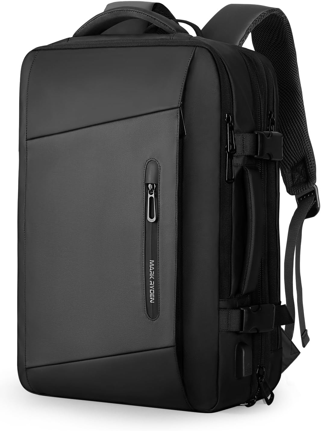MARK RYDEN Travel Backpack for Men, 38L Airline Approved Carry on Backpack with 17.3 Inch Laptop Compartment and USB Charging Port, Waterproof Business Backpack Ideal for Traveling, Working