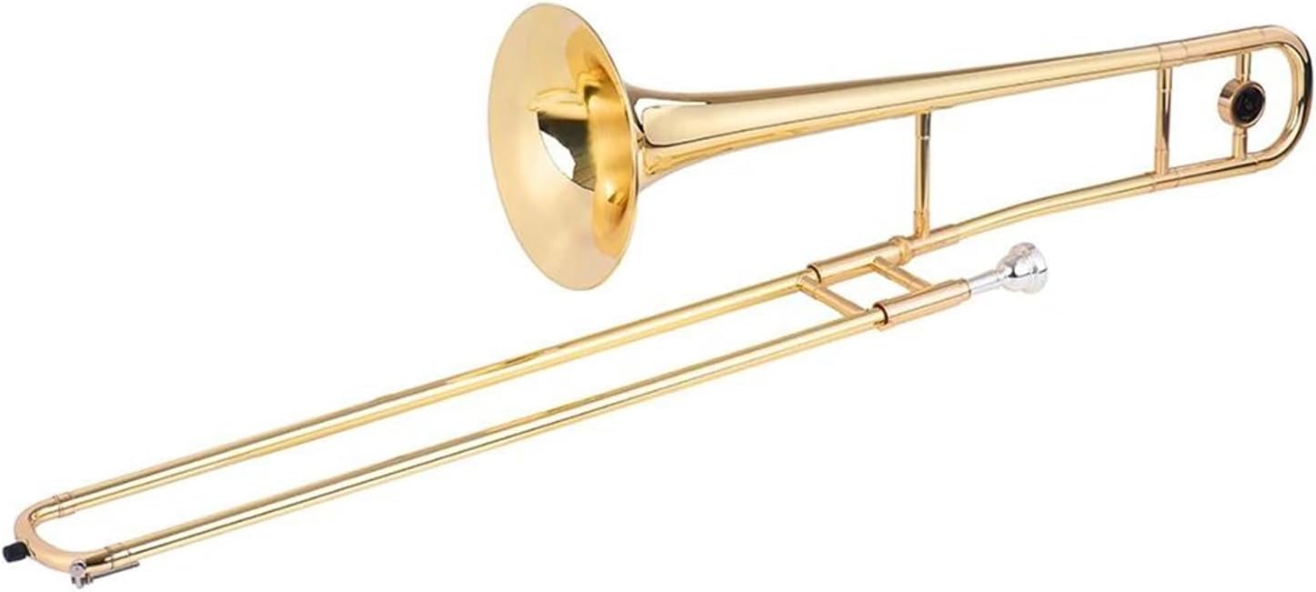 Professionals euphonium Tenor Trombone Brass Gold Lacquer Bb Tone B Flat Wind Instrument With Cupronickel Mouthpiece Stick Case