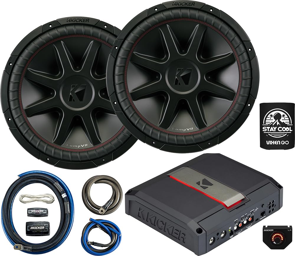 KICKER Subwoofers and Amp Package of 4 Items - 15