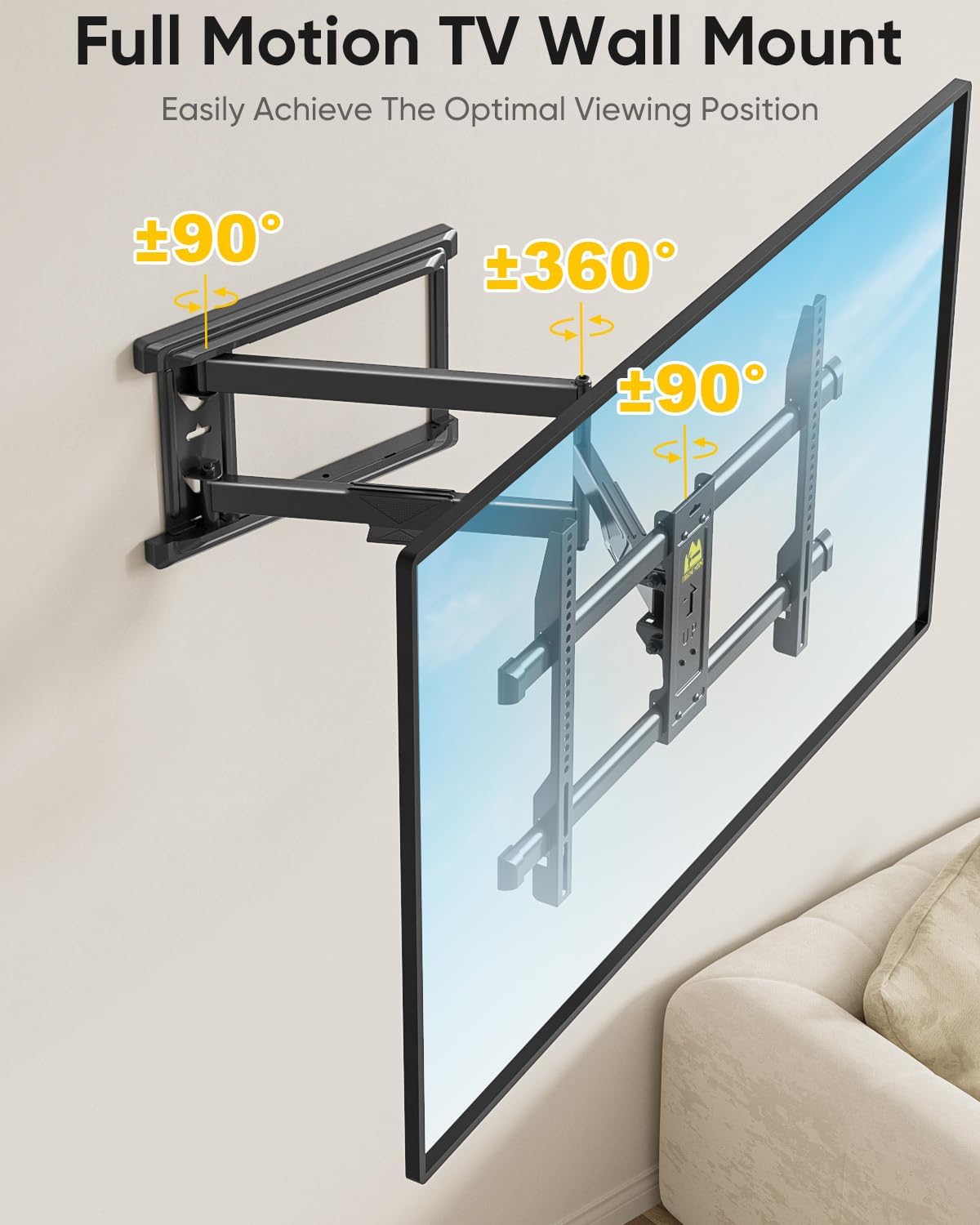 FORGING MOUNT Long Arm TV Mount for Most 37-75 Inch TVs, 30 Inch Long Extension Arm Corner TV Wall Mount, Full Motion Wall Mount Swivel, Tilt, Articulating VESA 600X400mm,Holds up to 100lbs