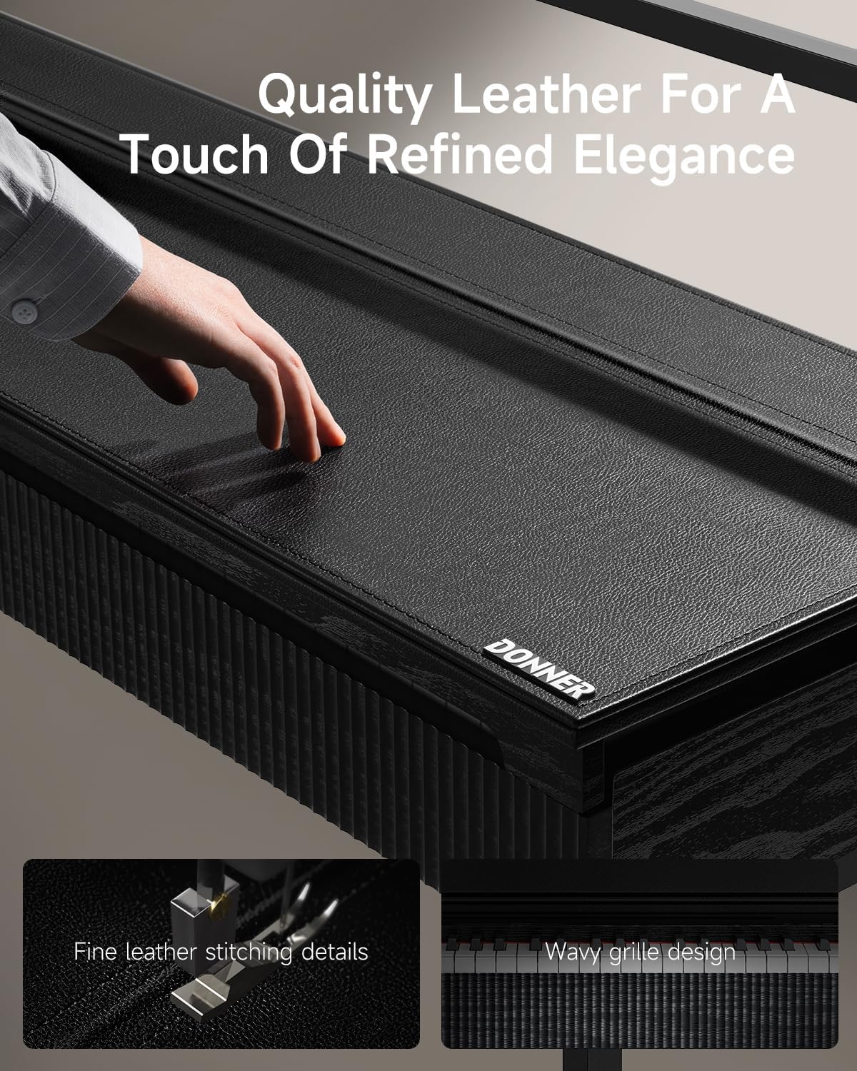 Donner OURA S300 Digital Piano 88 Key Weighted Keyboard for Advanced, Electric Piano with 88 Keys Graded Hammer Standard Keyborad, Boasts Bluetooth, Local Off, 2*15 W, Half-pedal, 256 Polyphony, Black