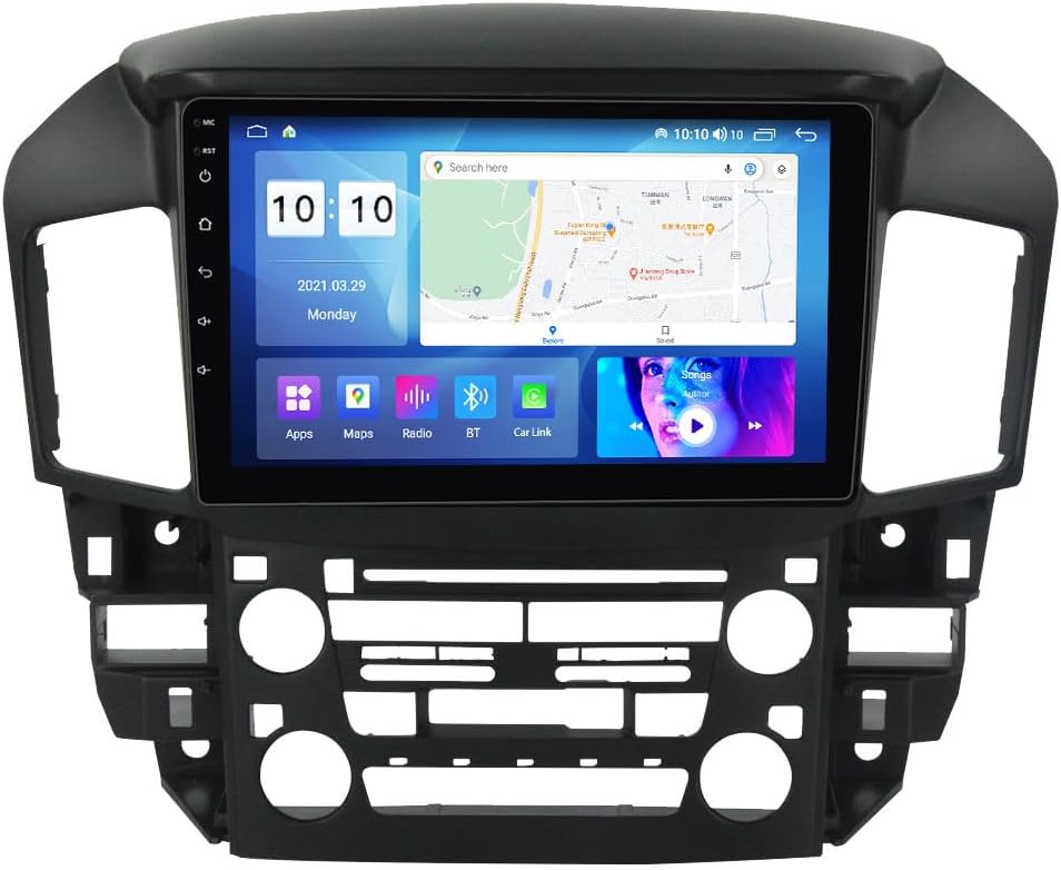 Android Car Stereo for Toyota Harrier 1997,9 inch IPS Touchscreen with Upgrade Wireless CarPlay & Android Auto,WiFi/GPS,Support SWC and Subwoofer,8-Core 8G+256G