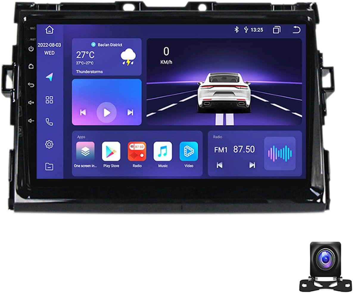 9 Inch Car Stereo Double Din Radio Compatible with Toyota Estima 2006~2012 Car Multimedia Navigation Compatible with Carplay Android Auto, Navigation, SWC, Backup Camera,M800S 8G+256G