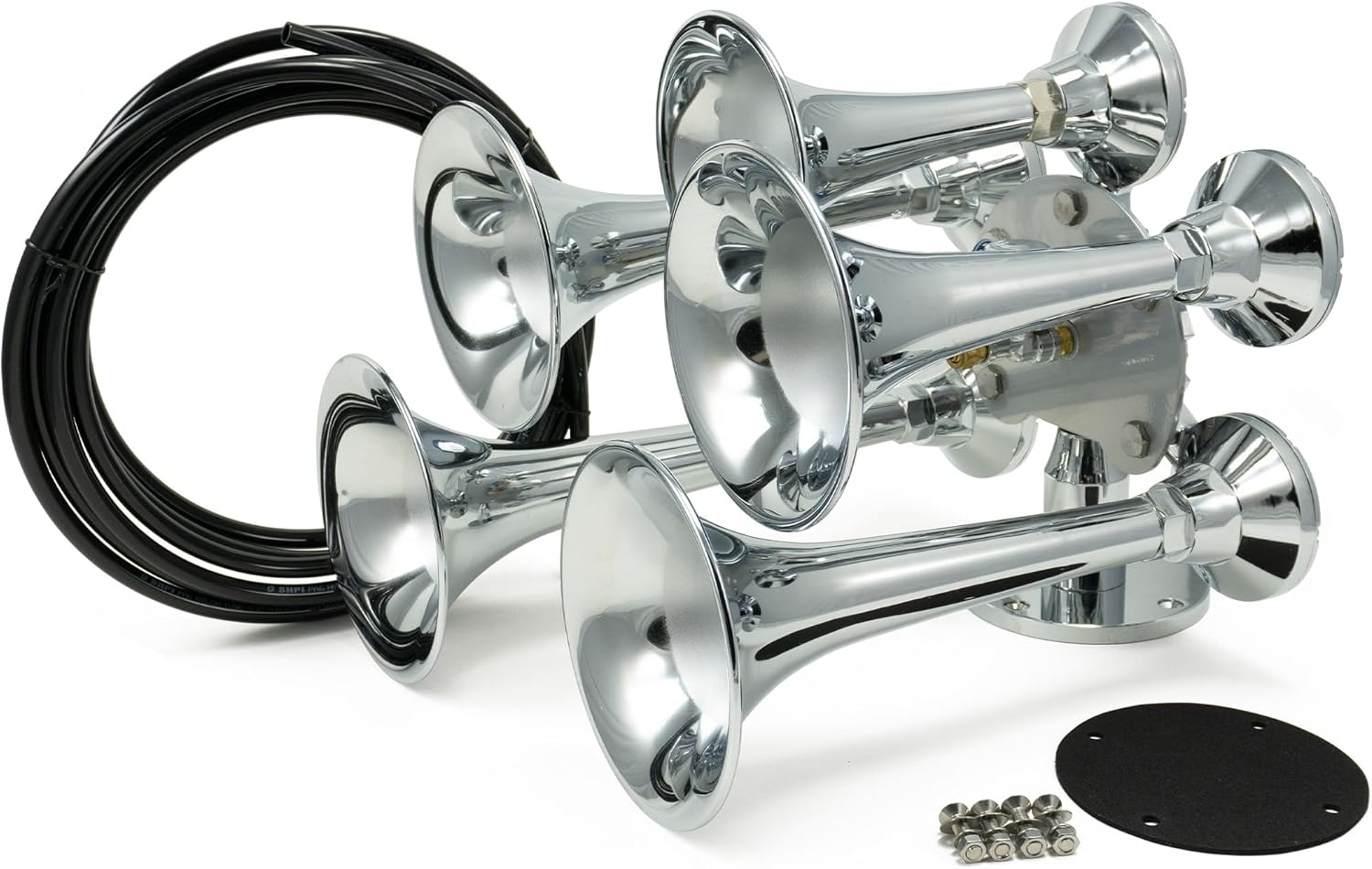 Hornblasters Admiral Chrome 5-Bell 12/24 Volt Train Horn