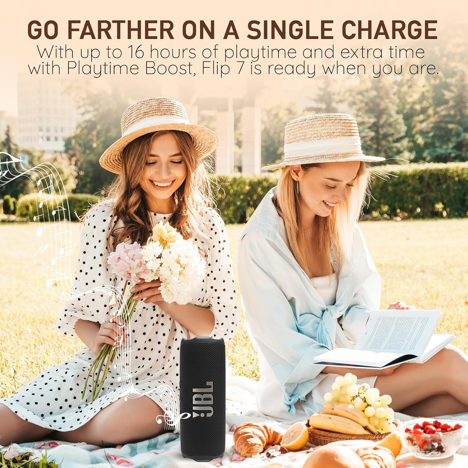 JBL Flip 7 Portable Bluetooth Speaker, IP68 Waterproof, Dustproof, Drop-Proof, PushLock System, AI Sound Boost, 16H Battery – White – Boom h's Comprehensive Ultimate Performance Cloth Solution