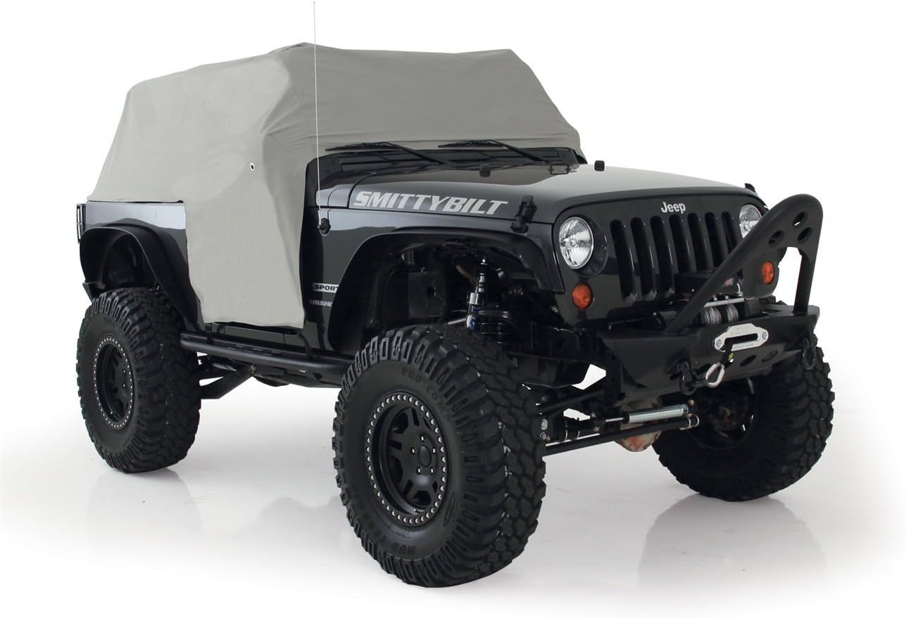 Smittybilt 1061 Gray Water-Resistant Cab Cover with Door Flap