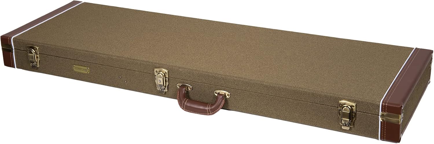 Crossrock Vintage style wood case fits Precision Bass Style Guitars-Green(CRW700BGN)