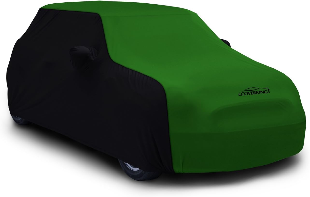 Coverking Custom Fit Car Cover for Select Ford Mustang Models - Satin Stretch (Synergy Green with Black Sides)