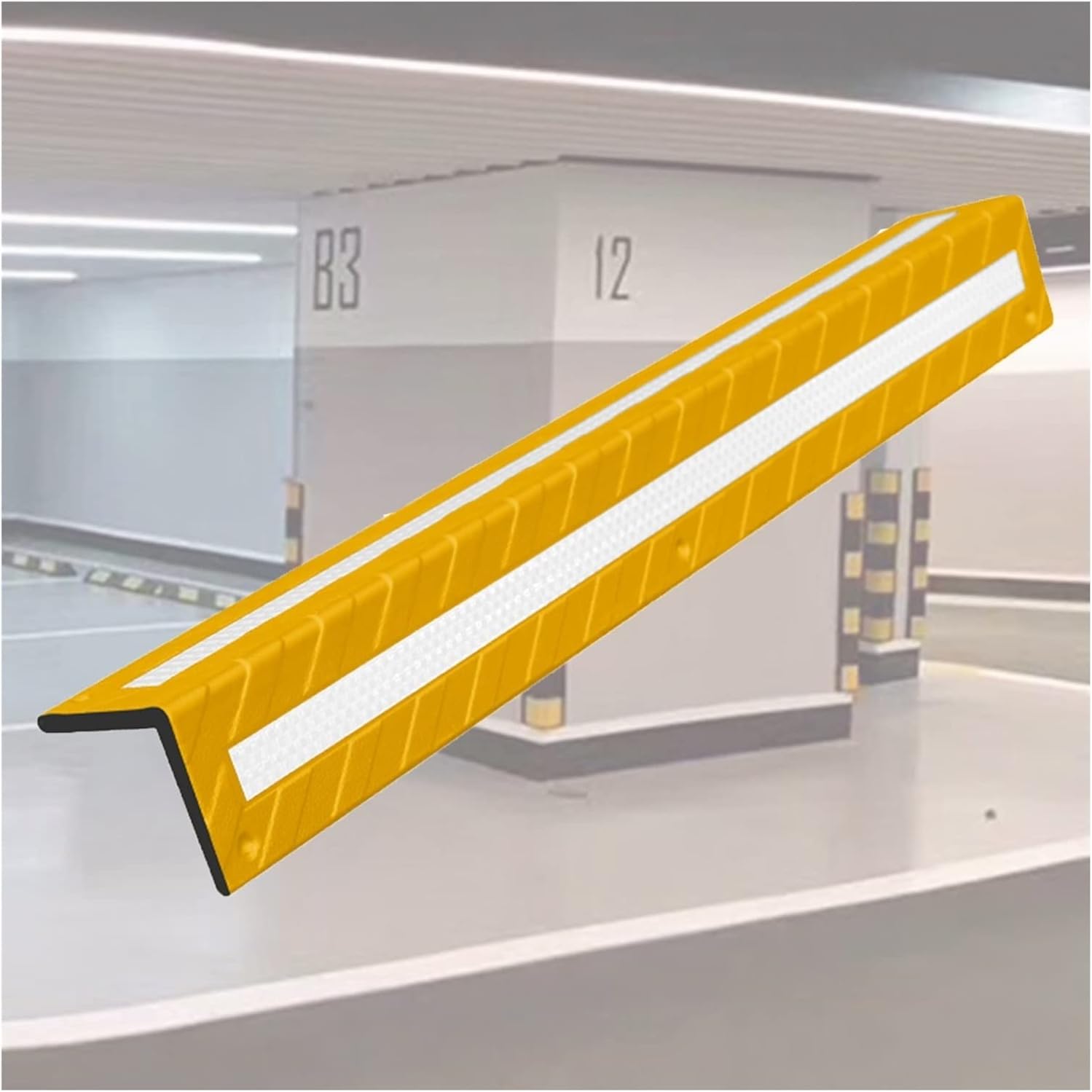 Garage Wall Protection, Reflective Rubber Wall Corner Guard, Parking Garages Warehouses, Parking Protect Car Corner,Yellow-1cm-20pcs