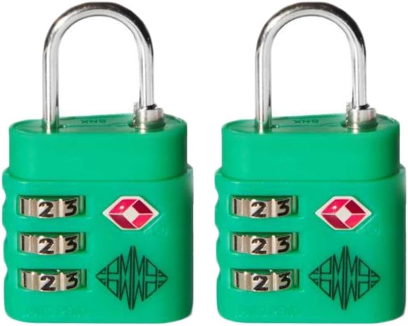 FPM Milano Bank Spinner TSA Padlocks, Extra Security for Your Bank Luggage Collection, Attach to Butterfly Clasp Area, Vibrant and Unique Colors, Unisex, Screaming Green, 2-Pieces, 2-Inch