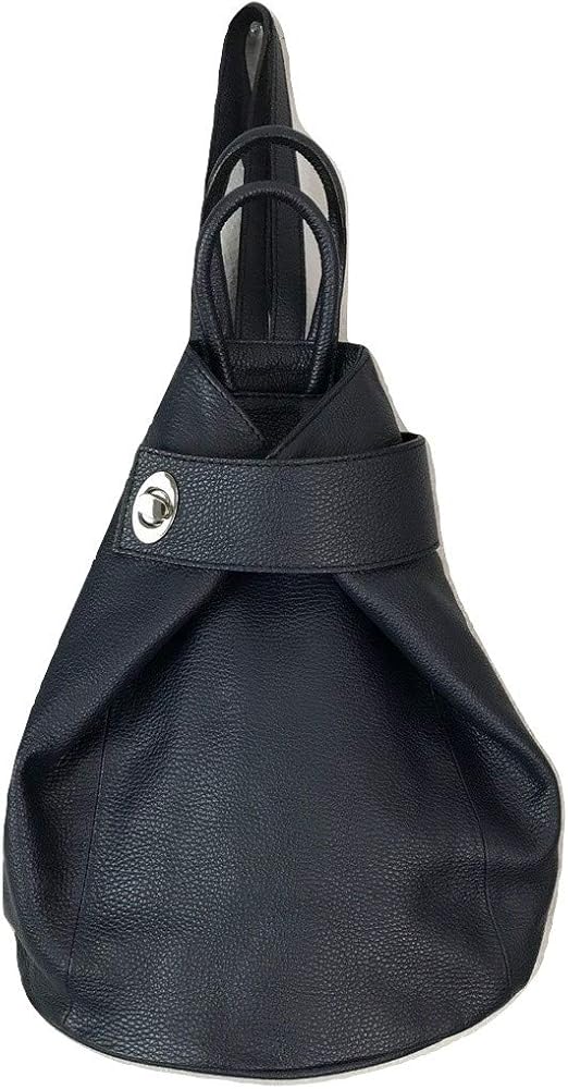 Stella Convertible Leather Backpack Purse for Women – Anti-Theft Italian Tote Bag for Travel, Work & Casual (Dark Navy Blue)