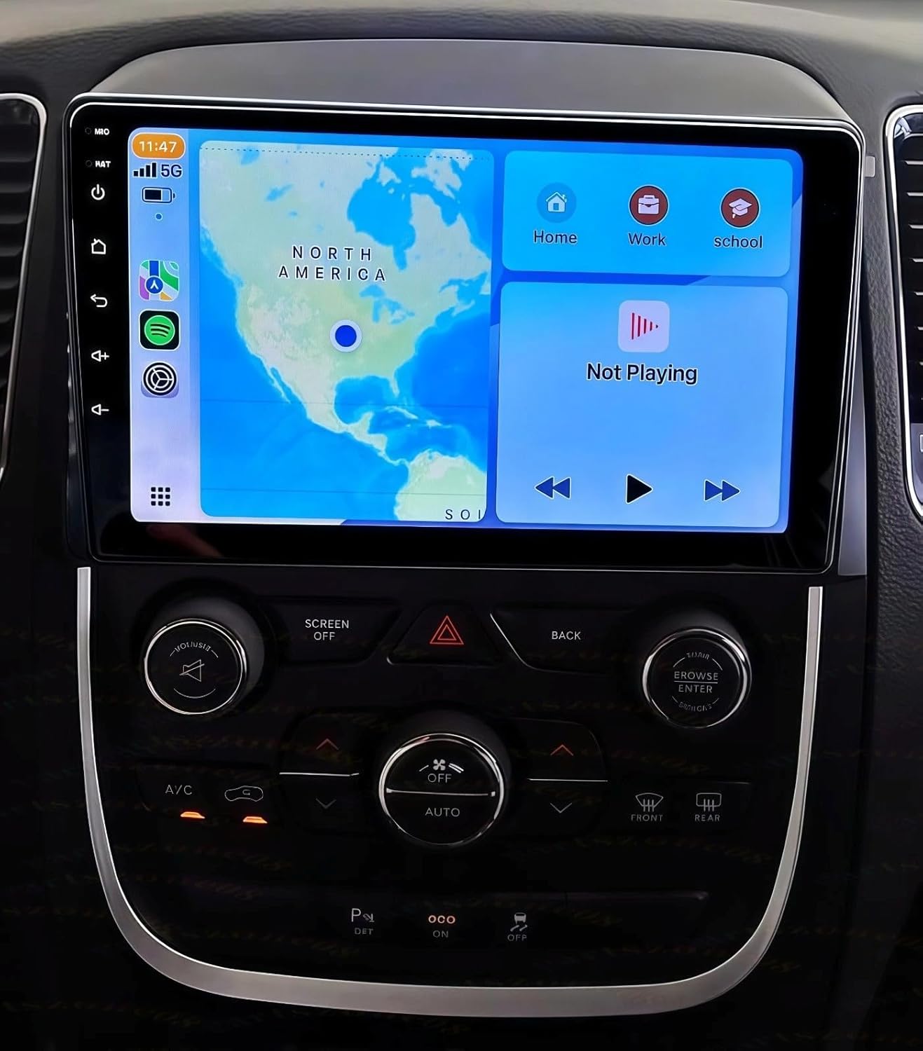 Double Din Radio for Dodge Durango 2018 64GB ROM 9 Inch IPS Touchscreen Car Stereo Radio Upgrade with Wireless CarPlay/Android Auto Bluetooth WiFi GPS Navigation FM 1080P Backup Camera SWC MIC