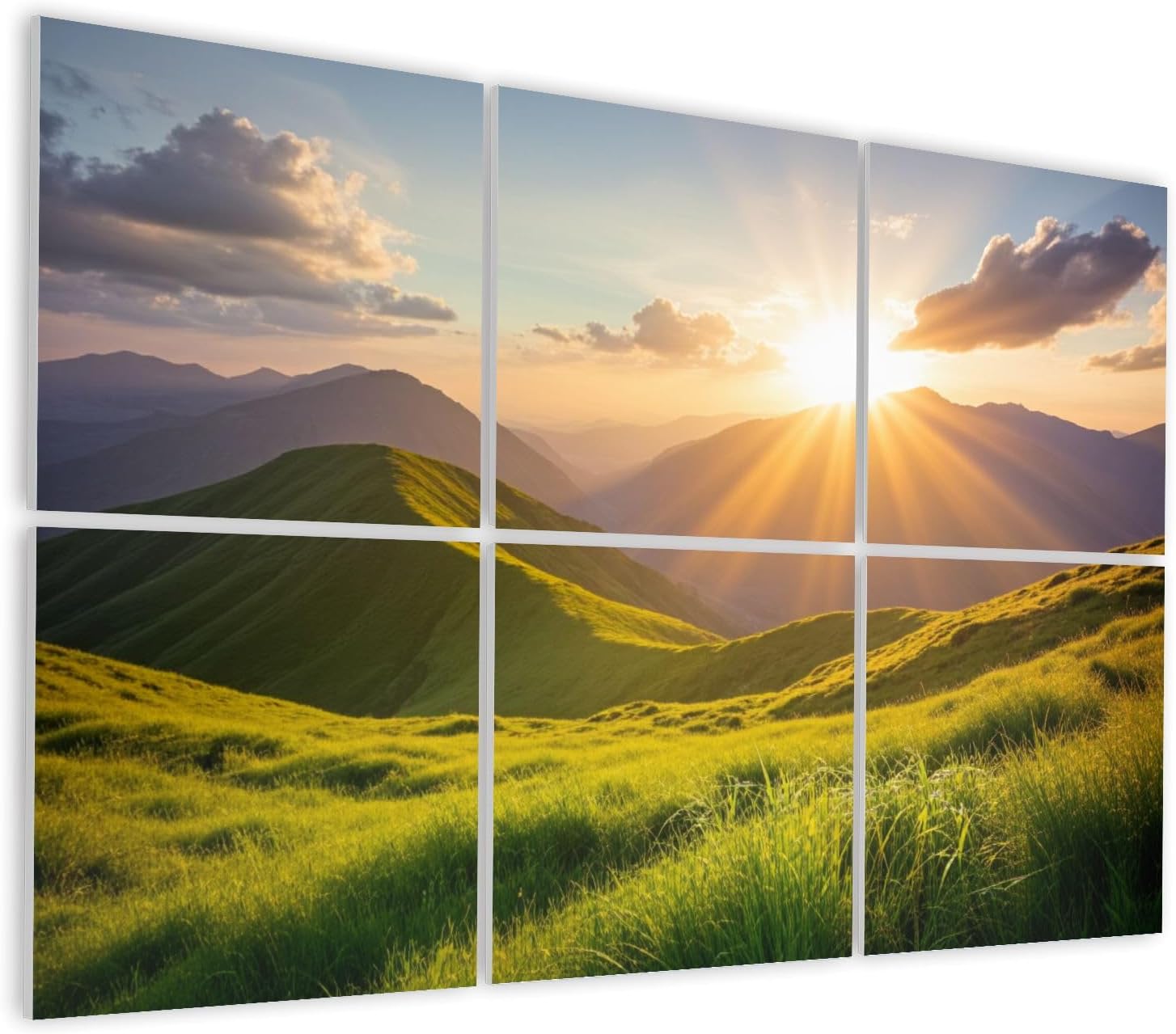 6 Pack Art Acoustic Panels Self Adhesive Mountain landscape Decorative Soundproof Wall Panels Sound Absorbing Panel 48