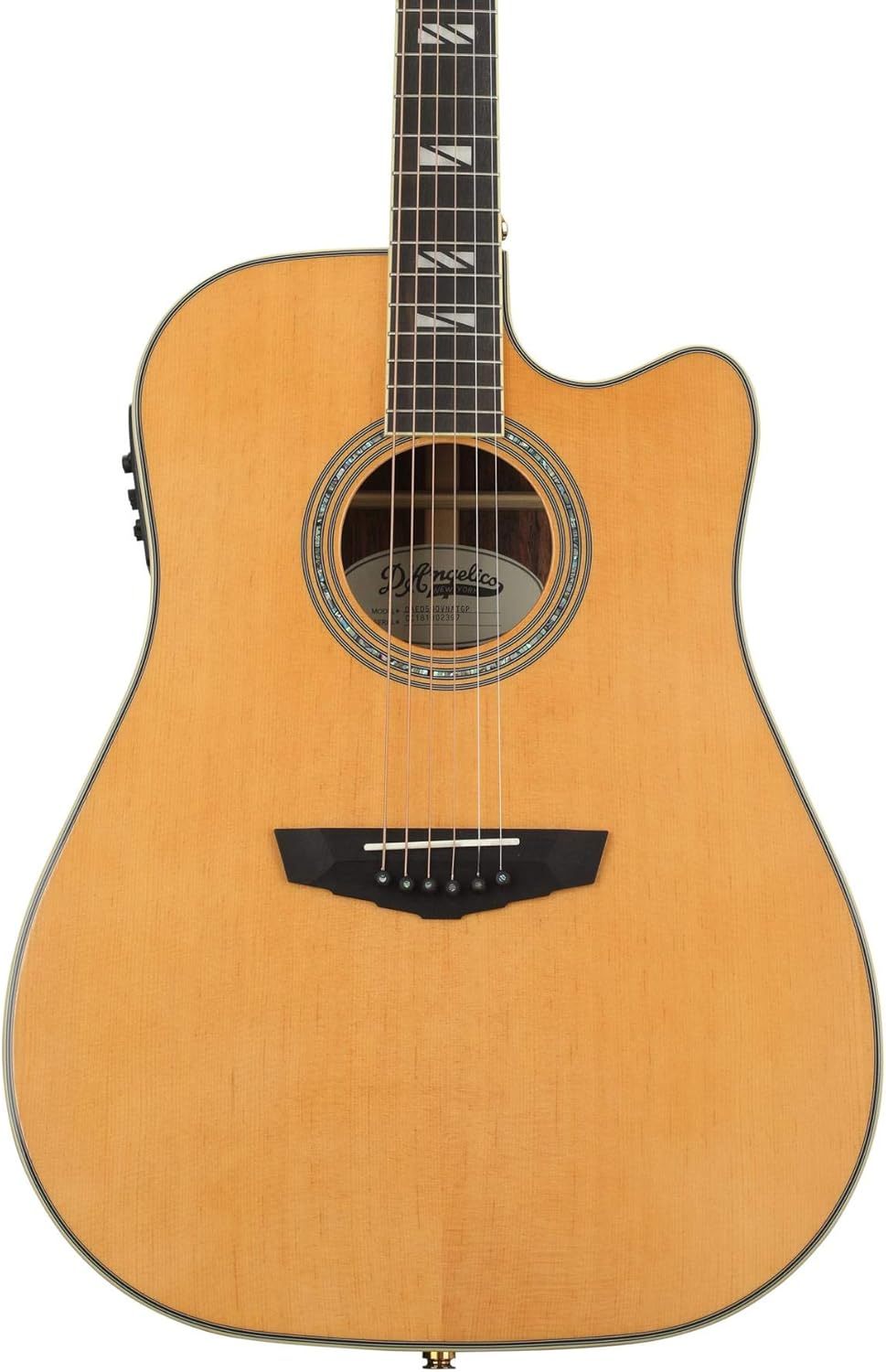 D'Angelico 6 String Acoustic-Electric Guitar, Right (DAED500VNATGP)