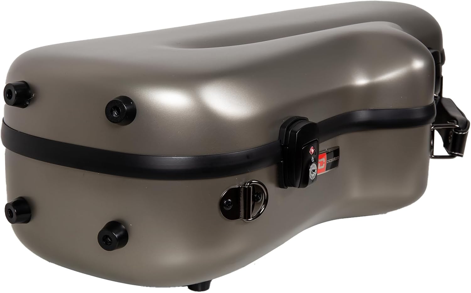 Crossrock Polycarbonate Alto Saxophone Case | TSA Lock, Backpack Straps, Scratch-Resistant Shell, Neck & Mouthpiece Storage – Champagne Silver (CRF4050ASCS)