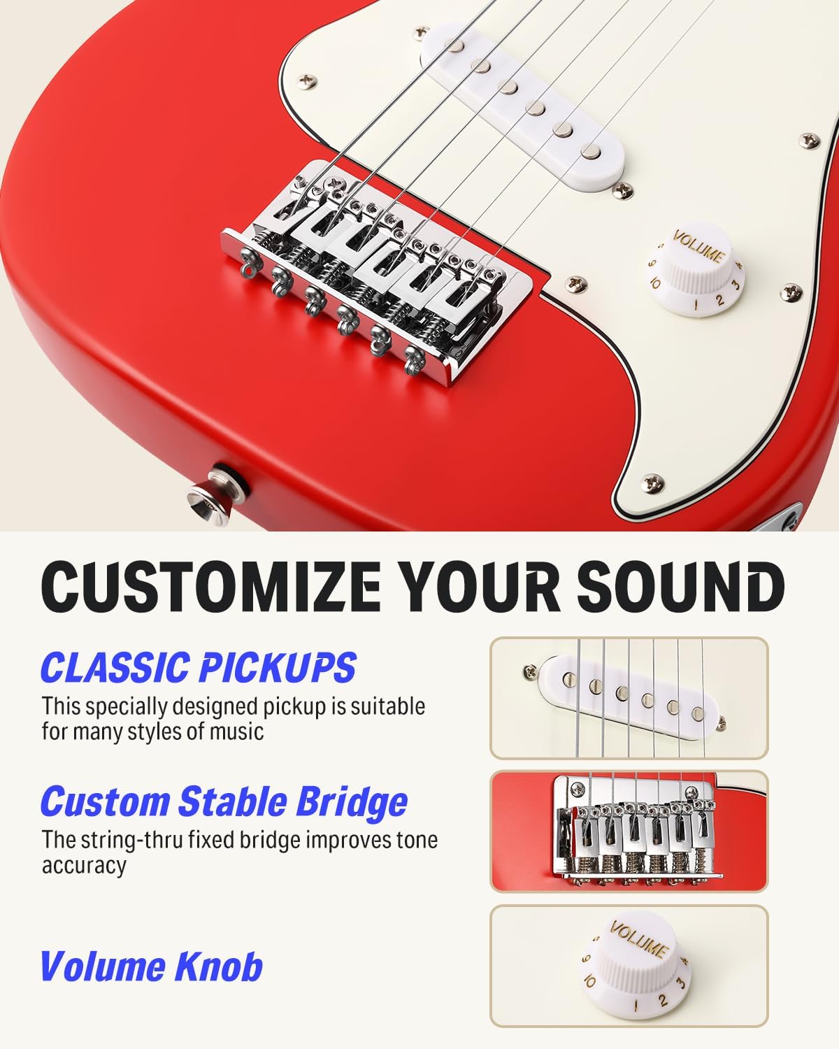 Donner 30 Inch Kids Electric Guitar Beginner Kits -Guitar Delay Pedal