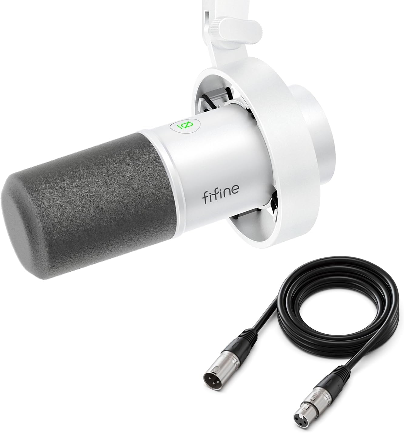 FIFINE XLR/USB Dynamic Mic with 10ft XLR Cable Kit, Studio Recording Microphone for Streaming with Mute Tap, Volume Control, Headphones Jack, Black Mic Wire Compatible with Audio Mixer (K688W+L9)