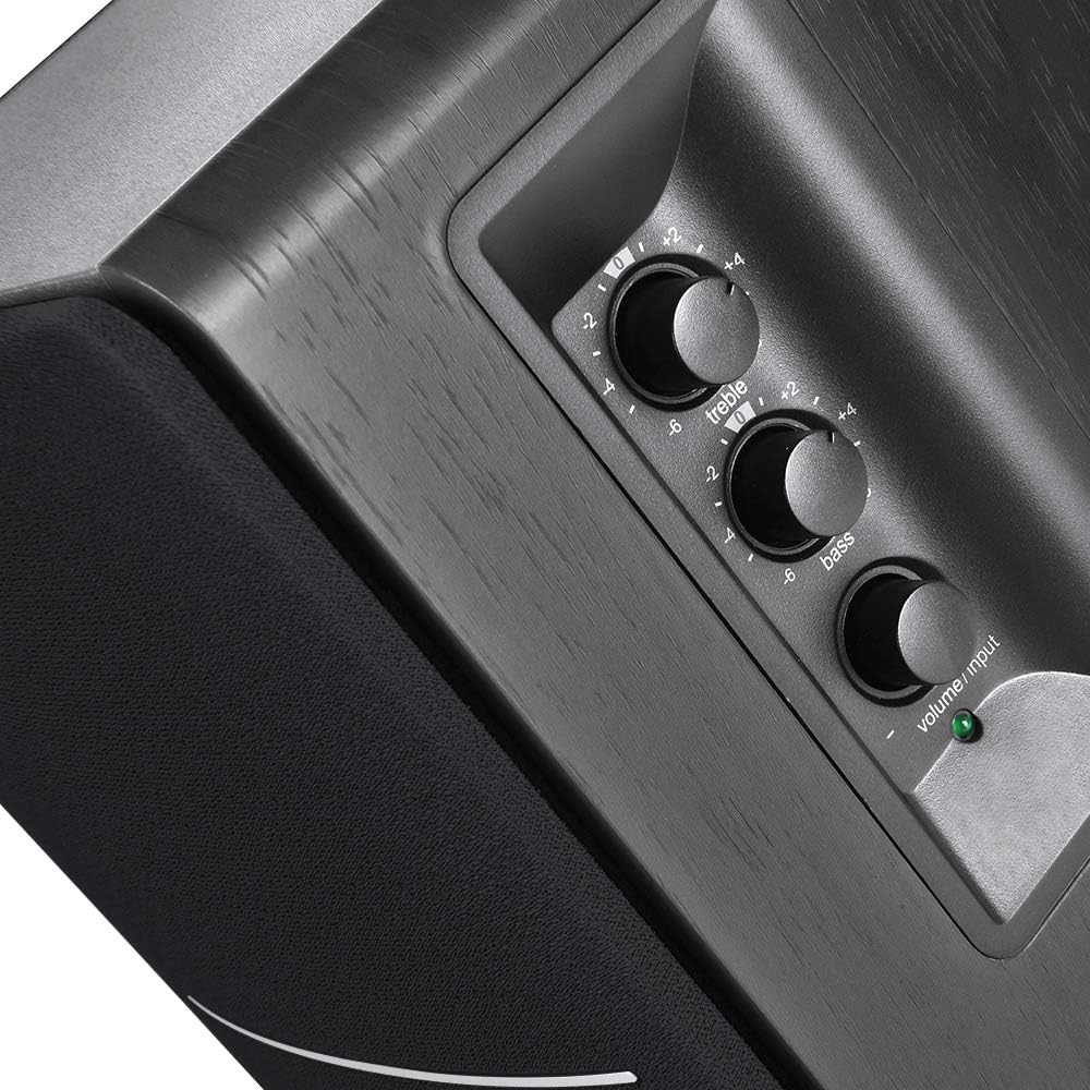 Edifier R1280DBs Active Bluetooth Bookshelf Speakers - Optical Input - 2.0 Wireless Studio Monitor Speaker - 42W RMS with Subwoofer Line Out - Black