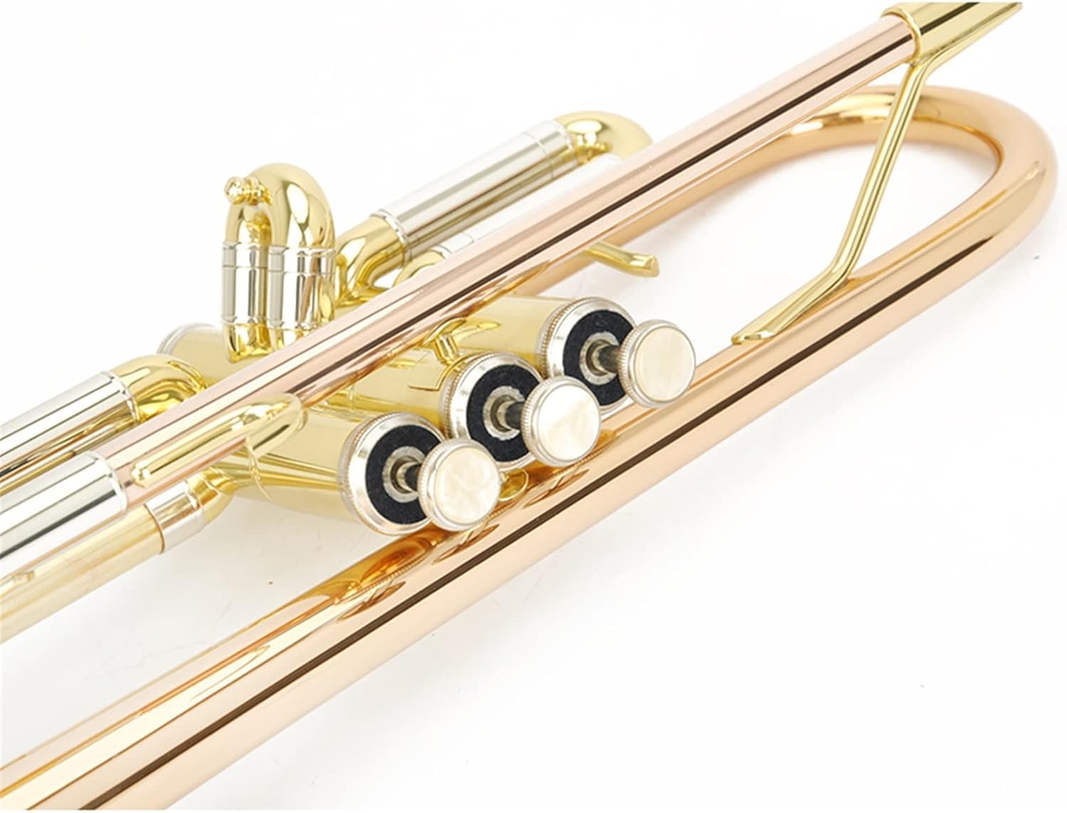 KESHUO B-Flat Phosphor Bronze Blow Rod Two-Color Trumpet Instrument Small Stage Wind Band Brass Instrument Trumpets
