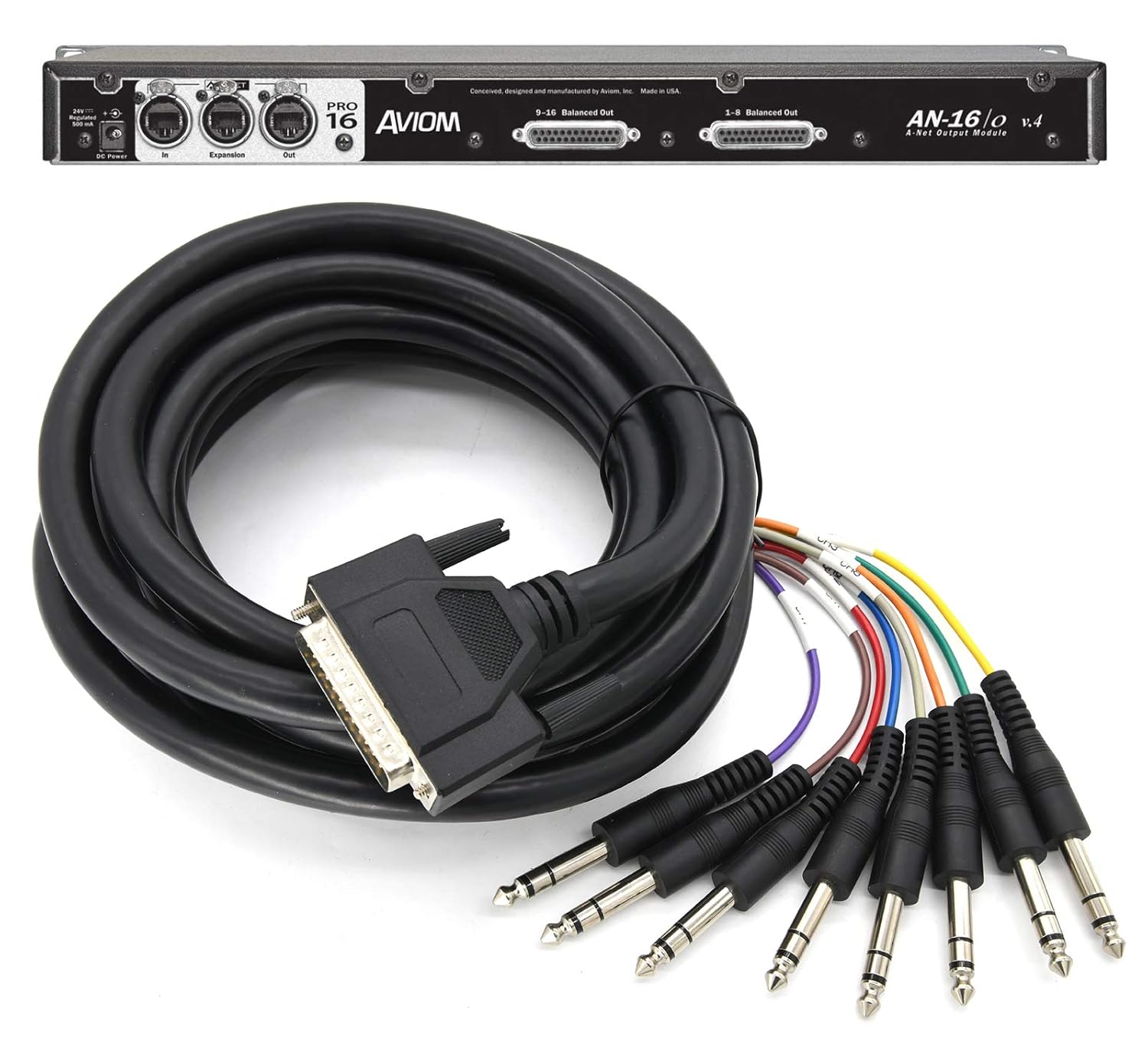 Balanced Snake DB25 to 1/4 inch TRS Analog Recorder Interface Cable 8 Channel (9.84 Feet) 25-Pin