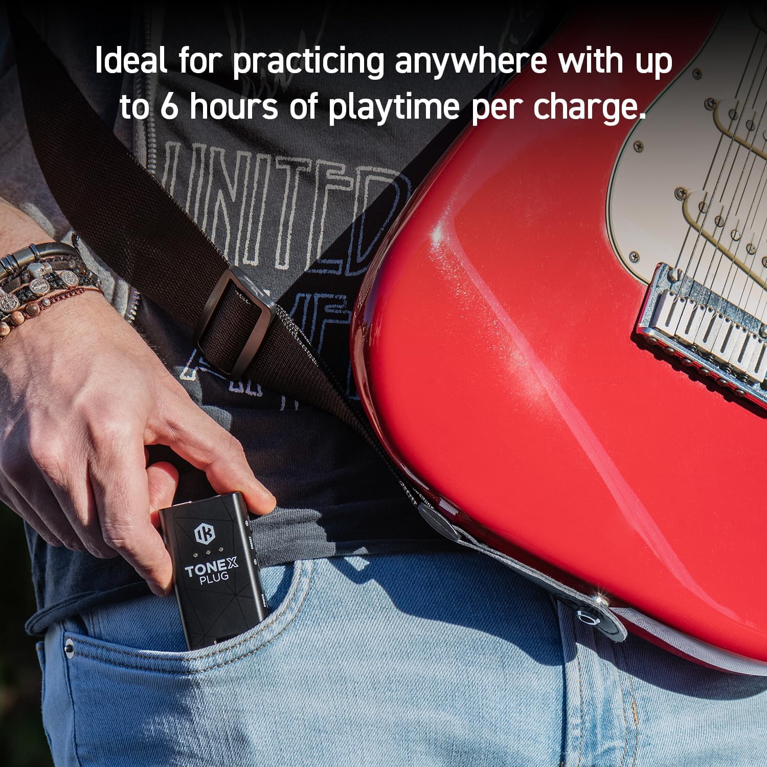 IK Multimedia TONEX Plug with Pouch: Portable AI-Powered Guitar & Bass Headphone Amplifier | 40,000+ AI Tone Models, USB-C Audio Interface, Bluetooth & FX for Secure Travel