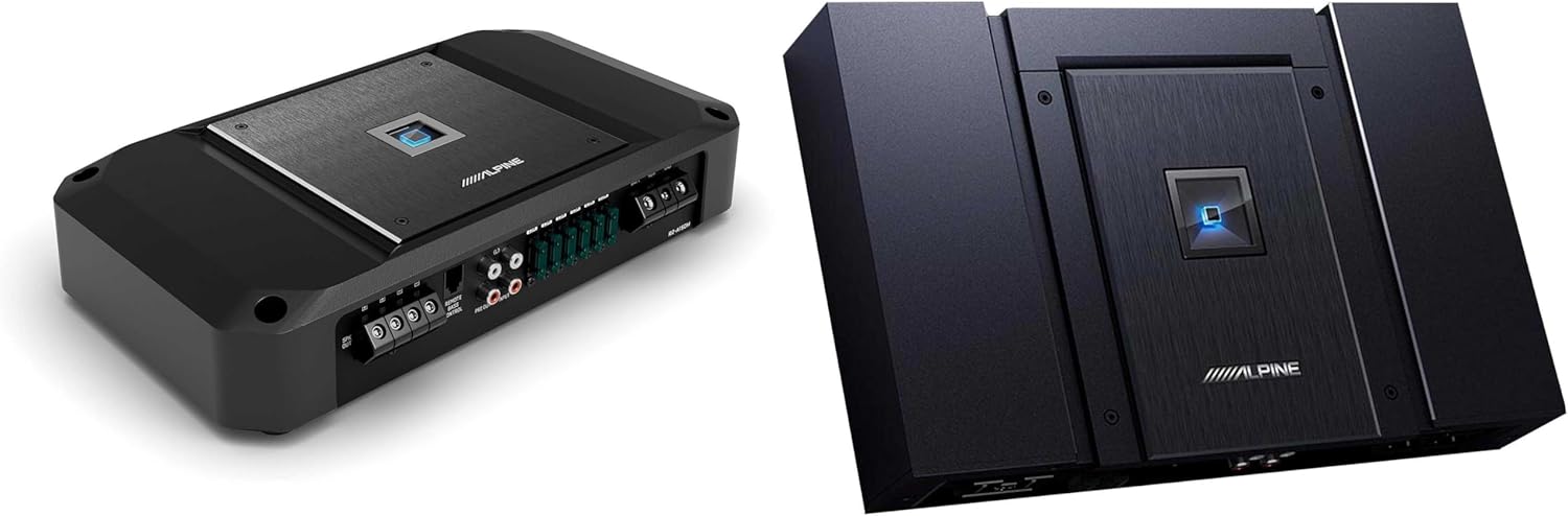 Alpine Status HDA-F60 Hi-Res 4-Ch. Amp, 100W x 4 at 4-Ohm, 150W x 4 at 2-Ohm & R2-A150M Mono Sub Amp - 1500W at 1-Ohm Bundle